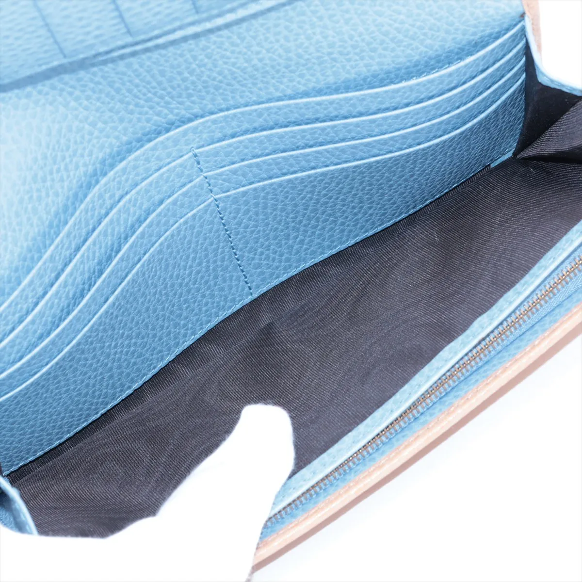 Swing 354498 Leather Long Wallet Beige x Blue — view 5