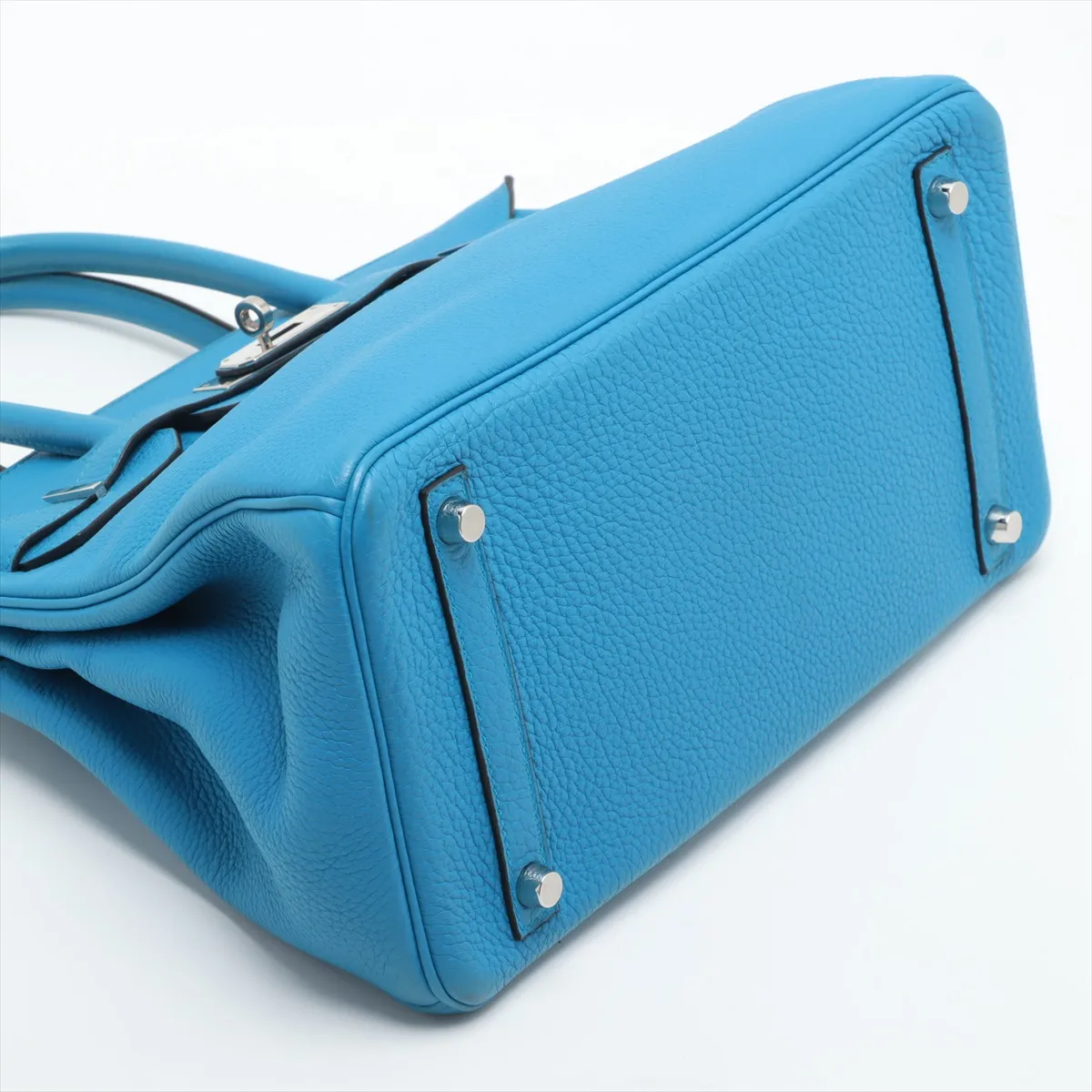 [Individually wrapped] Hermes Birkin 30 Letourne Verso Togo Blue Zanzibar x Malachite Silver Hardware A:2017 — view 4