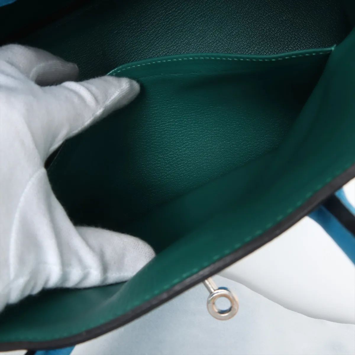 [Individually wrapped] Hermes Birkin 30 Letourne Verso Togo Blue Zanzibar x Malachite Silver Hardware A:2017 — view 8