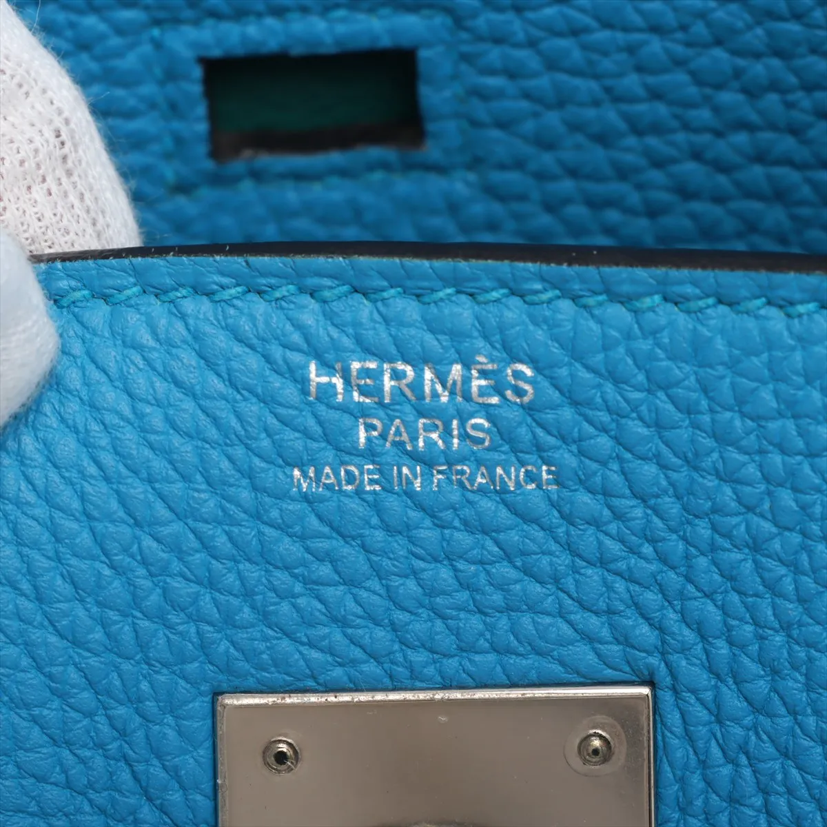 [Individually wrapped] Hermes Birkin 30 Letourne Verso Togo Blue Zanzibar x Malachite Silver Hardware A:2017 — view 10