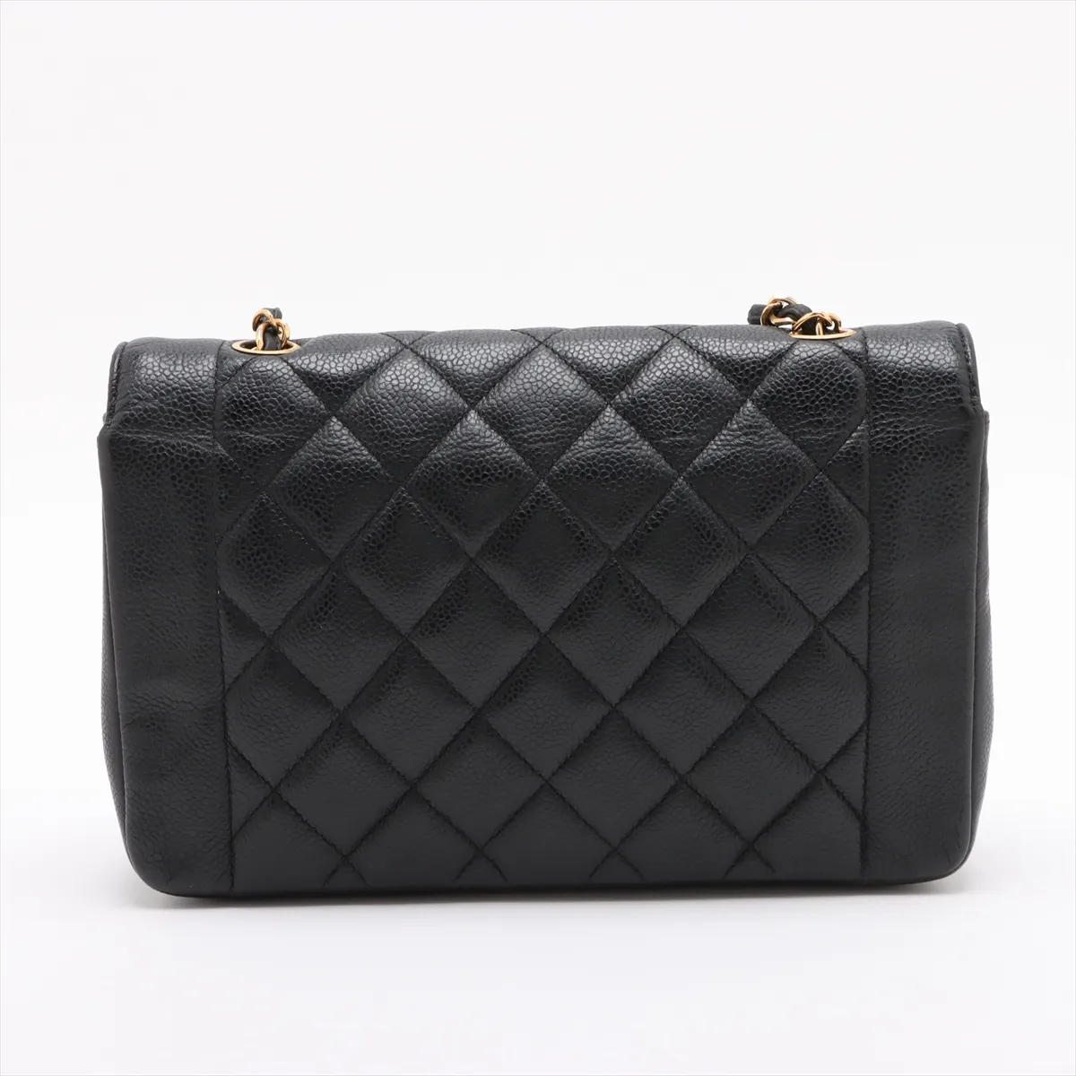 [Individually wrapped] Chanel Matelasse caviar skin single flap single chain bag Diana flap black gold hardware 3242786 3rd series — view 2