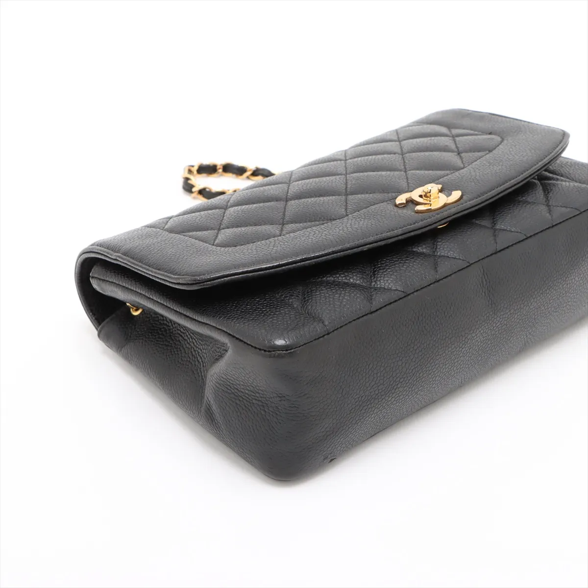 [Individually wrapped] Chanel Matelasse caviar skin single flap single chain bag Diana flap black gold hardware 3242786 3rd series — view 4