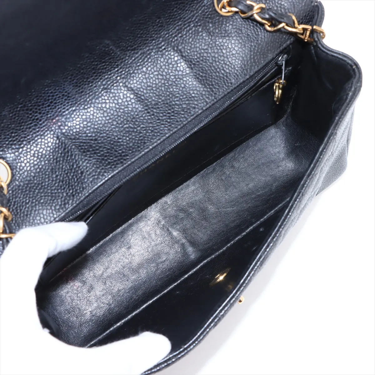 [Individually wrapped] Chanel Matelasse caviar skin single flap single chain bag Diana flap black gold hardware 3242786 3rd series — view 6