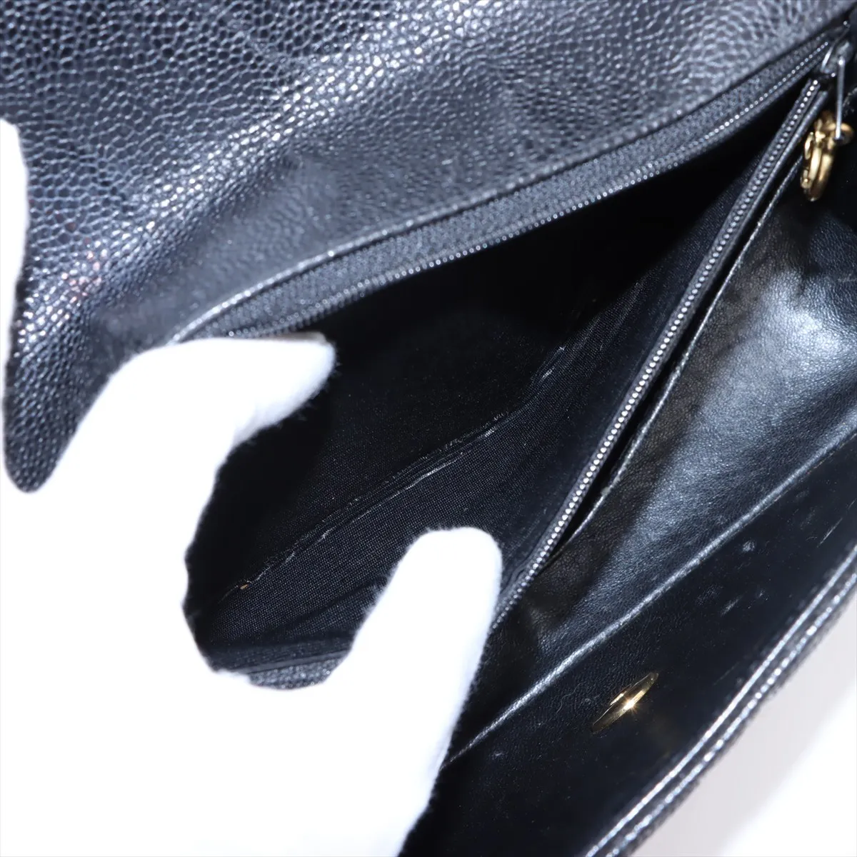 [Individually wrapped] Chanel Matelasse caviar skin single flap single chain bag Diana flap black gold hardware 3242786 3rd series — view 7