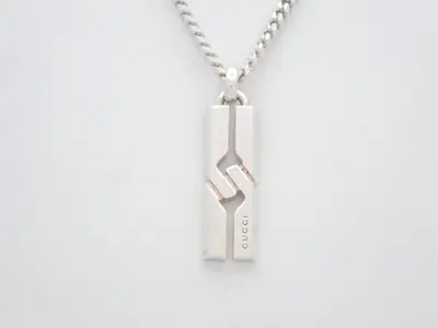necklace, 925 sterling silver, 21.3g, knot infinity design.