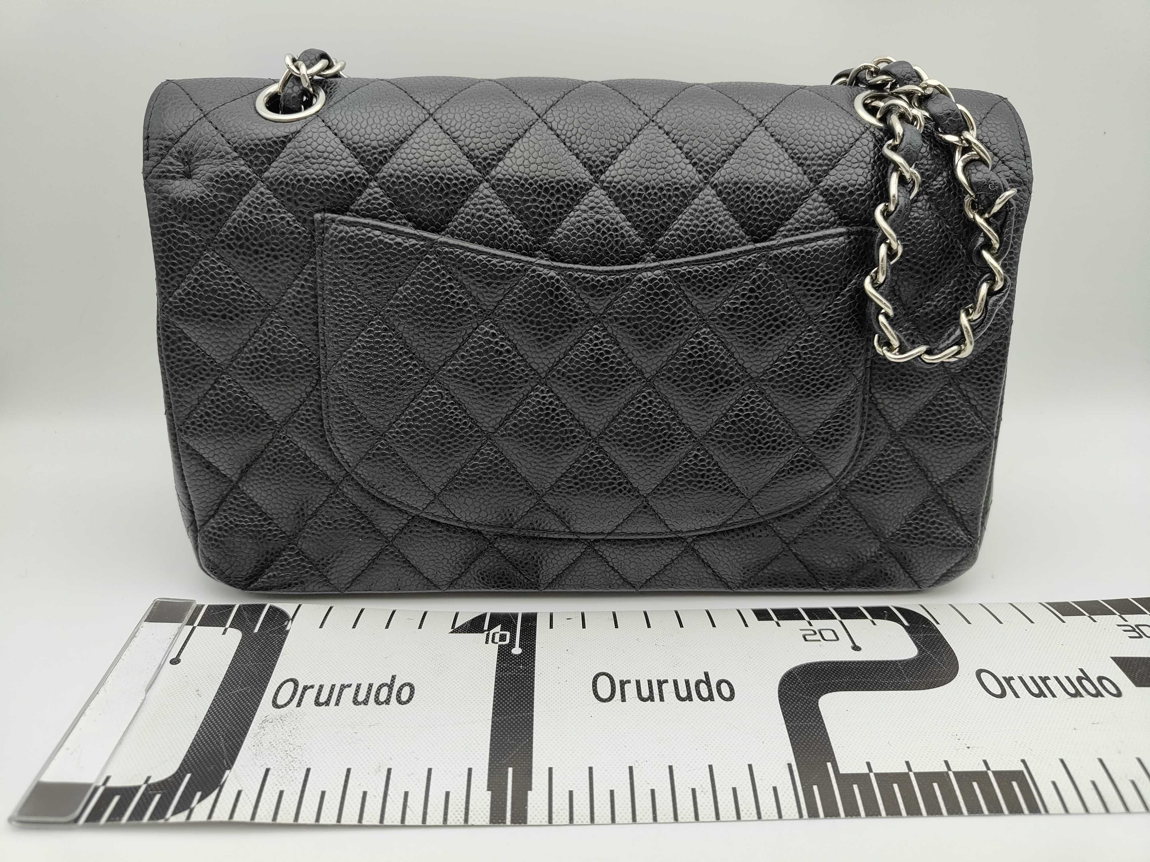 Matelassé Caviar Skin Double Flap Chain Shoulder Bag, Silver Hardware, No Guarantee Card, Seal Included, Serial Number 14-something, Shoulder Bag — view 2