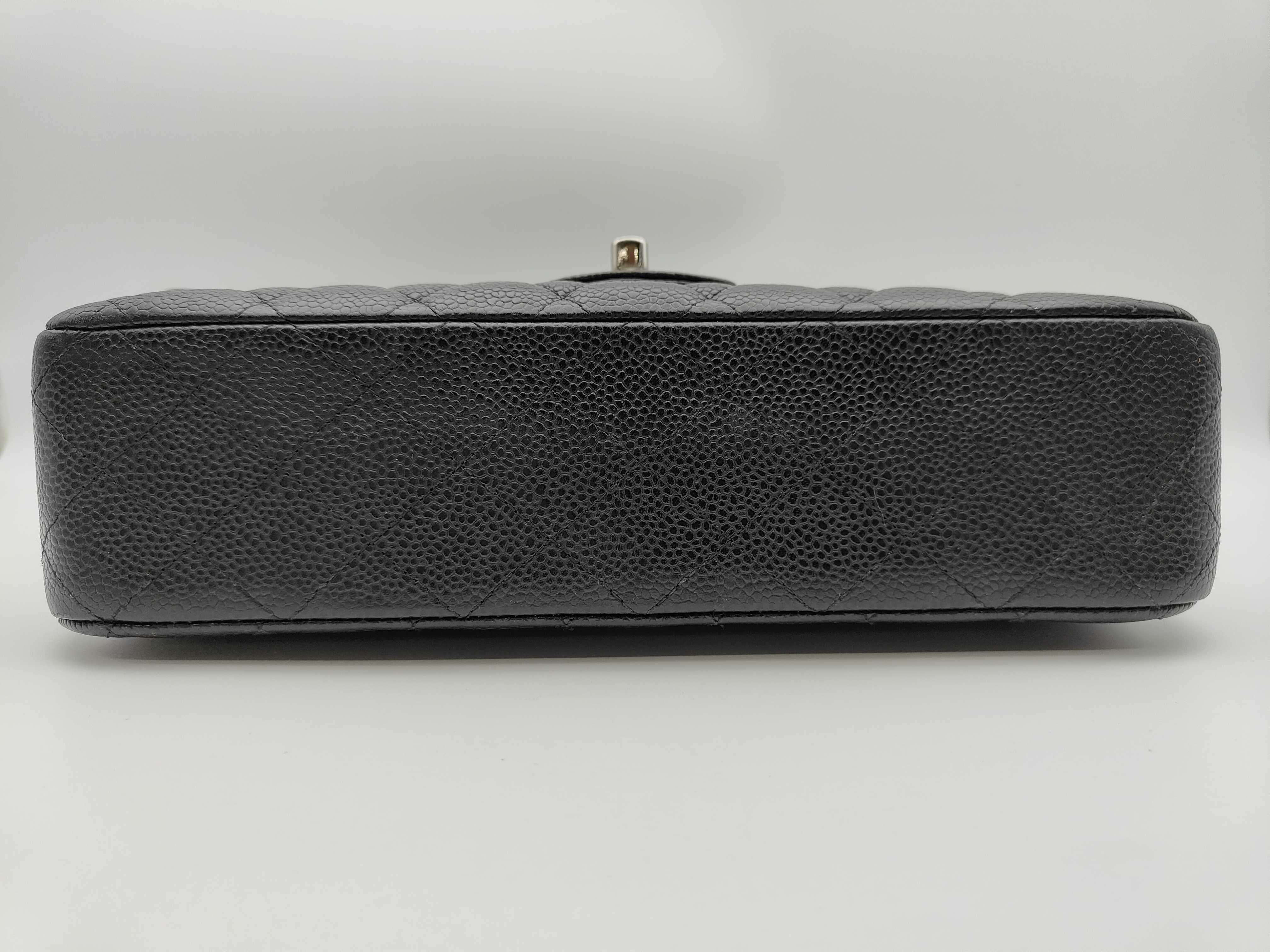 Matelassé Caviar Skin Double Flap Chain Shoulder Bag, Silver Hardware, No Guarantee Card, Seal Included, Serial Number 14-something, Shoulder Bag — view 7