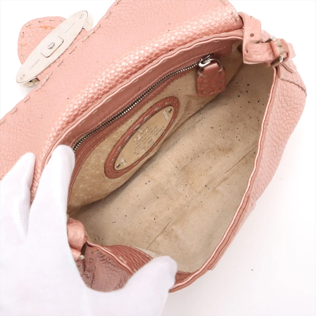 Selleria Leather Handbag Pink 8BR430 — view 7