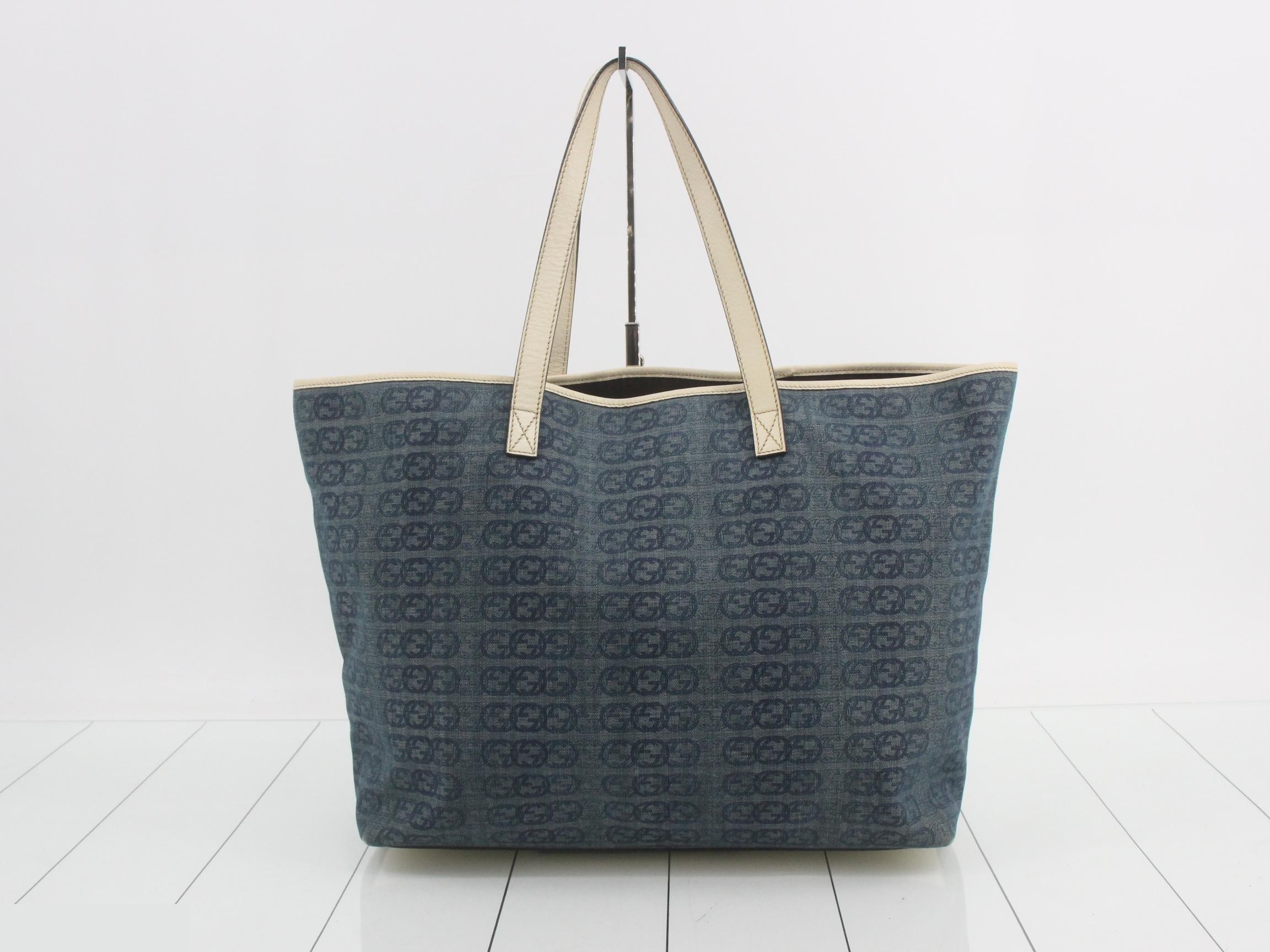 GG pattern tote bag, blue tones — view 2