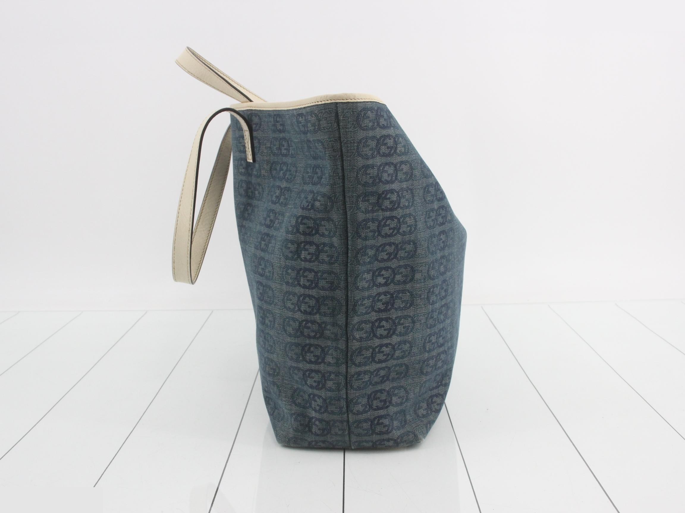 GG pattern tote bag, blue tones — view 3
