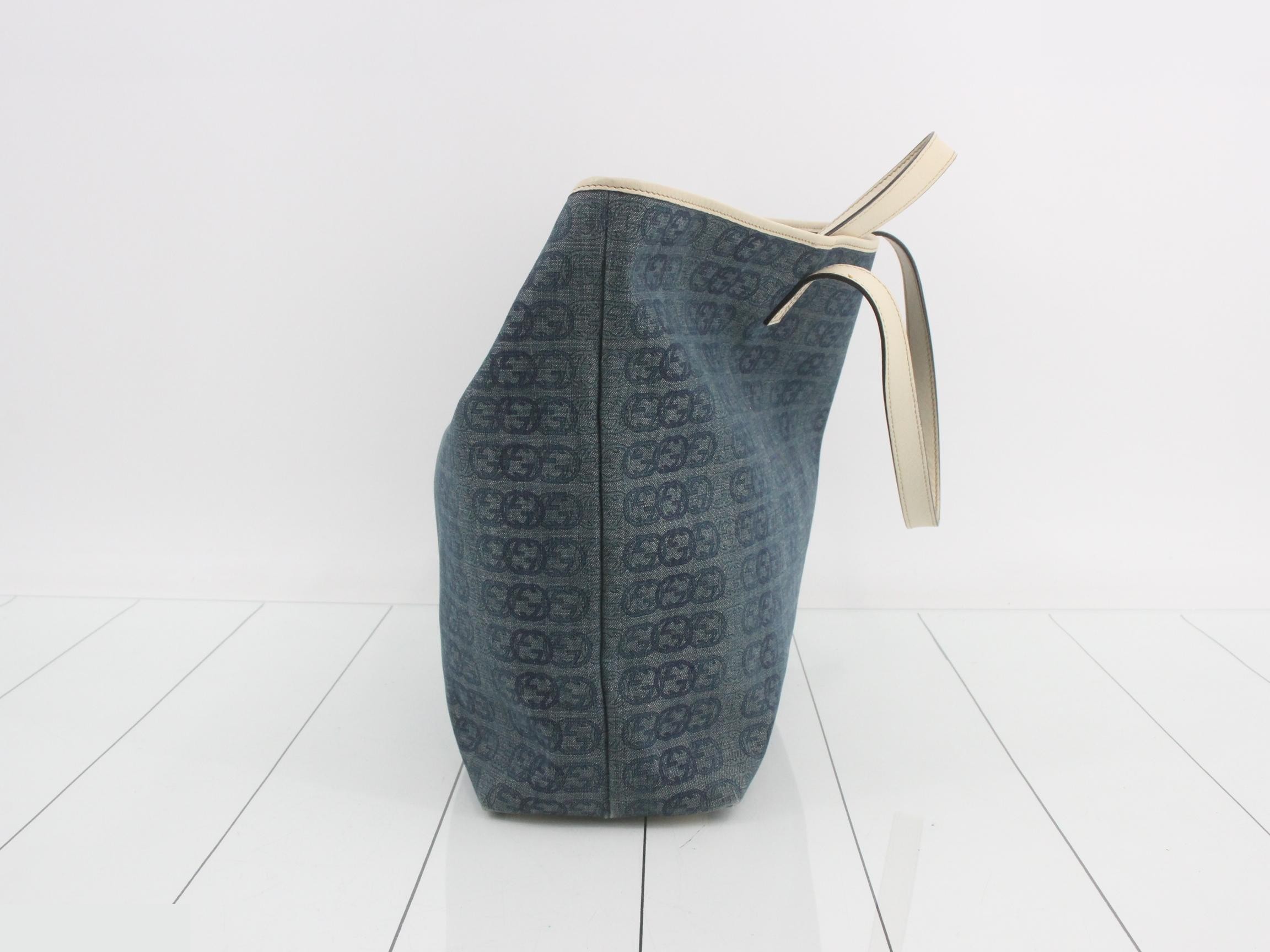 GG pattern tote bag, blue tones — view 4