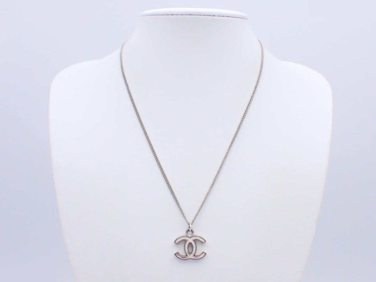 Coco Mark Silver Necklace, Neck Circumference Approx. 49cm, 05V — view 3