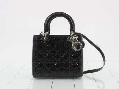 Lady Dior Cannage Enamel 2-Way Shoulder/Handbag