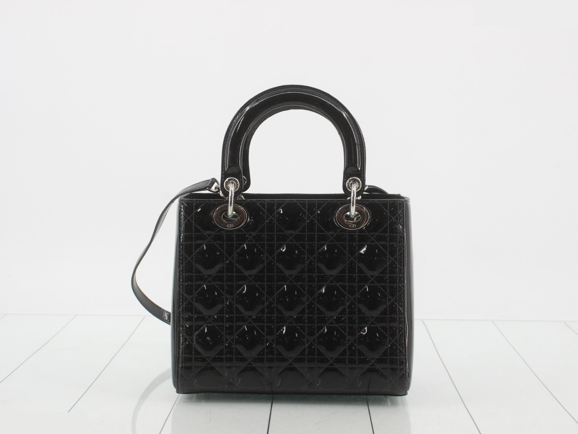 Lady Dior Cannage Enamel 2-Way Shoulder/Handbag — view 2