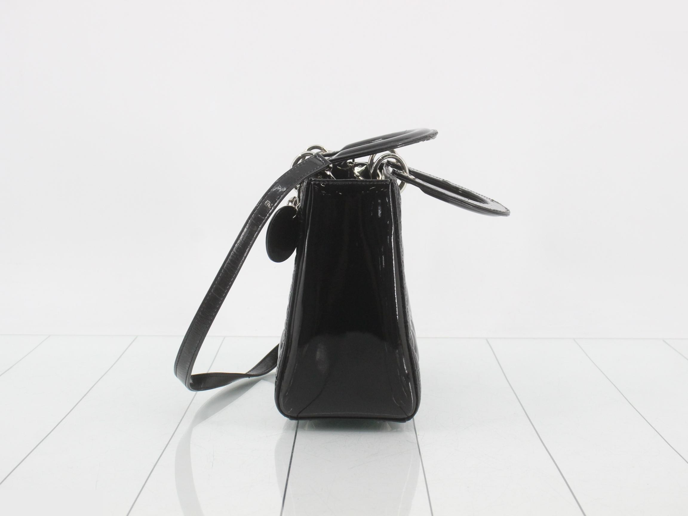 Lady Dior Cannage Enamel 2-Way Shoulder/Handbag — view 3