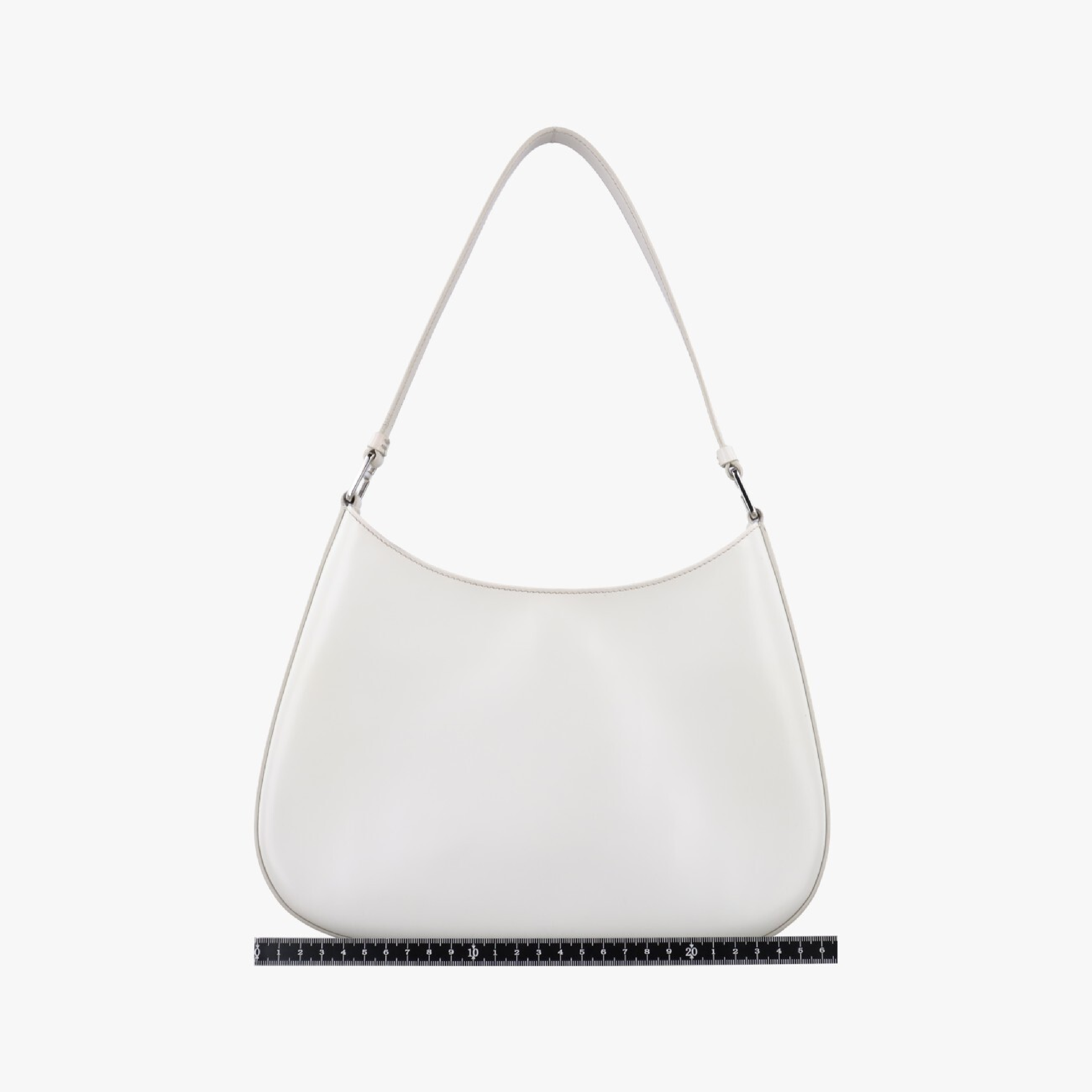 Cleo White Brushed Leather Shoulder Bag 1BC499 7/3 — view 2