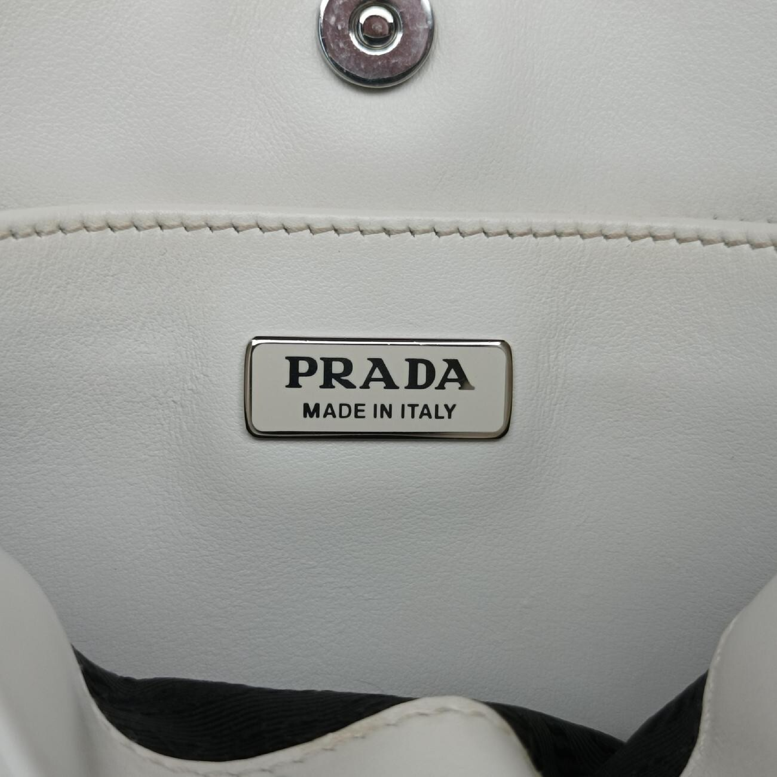 Cleo White Brushed Leather Shoulder Bag 1BC499 7/3 — view 7