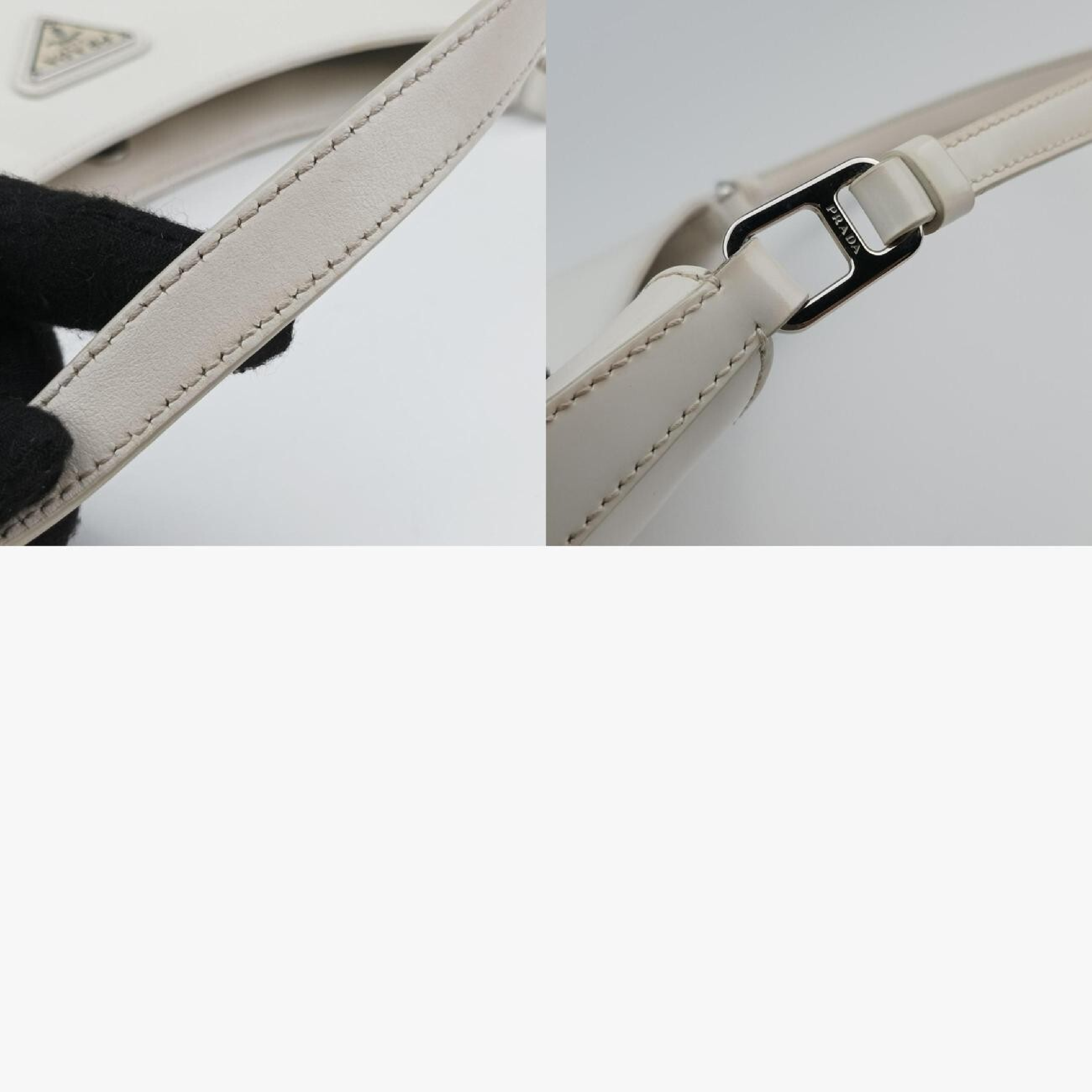Cleo White Brushed Leather Shoulder Bag 1BC499 7/3 — view 10