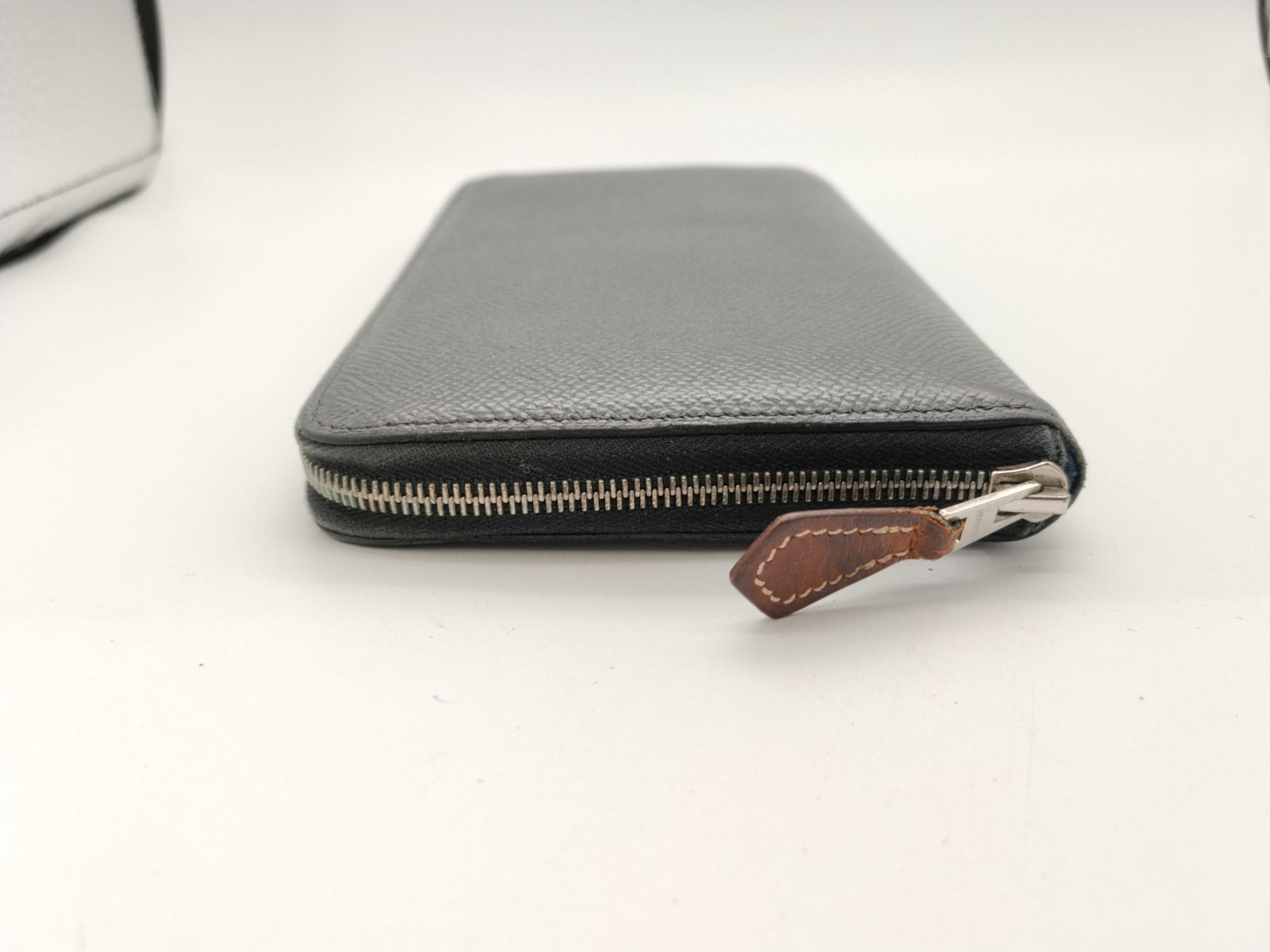 Azap Long Silk In Round Zipper Wallet, A Stamp, Veau Epsom Leather, Black, with Box — view 4