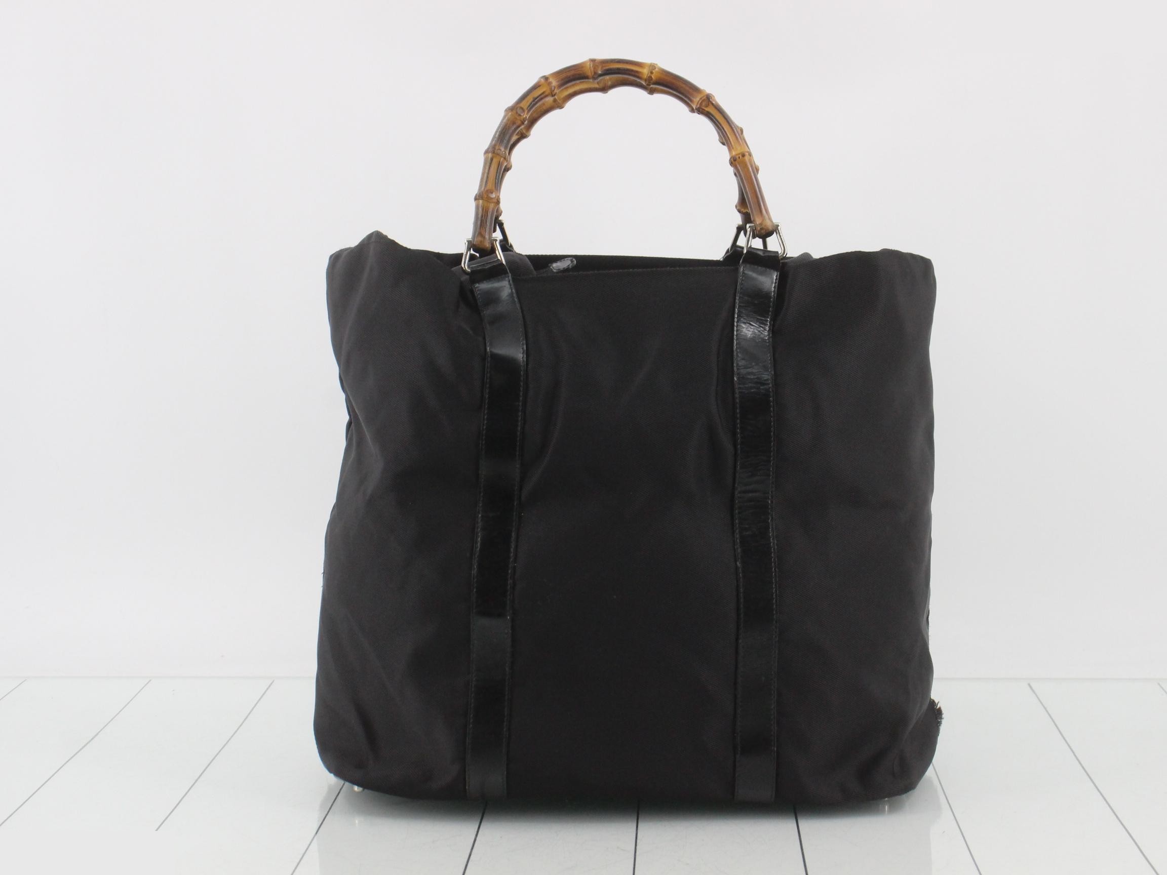 002 2354 0412 5 Bamboo Tote Bag Nylon Black — view 2