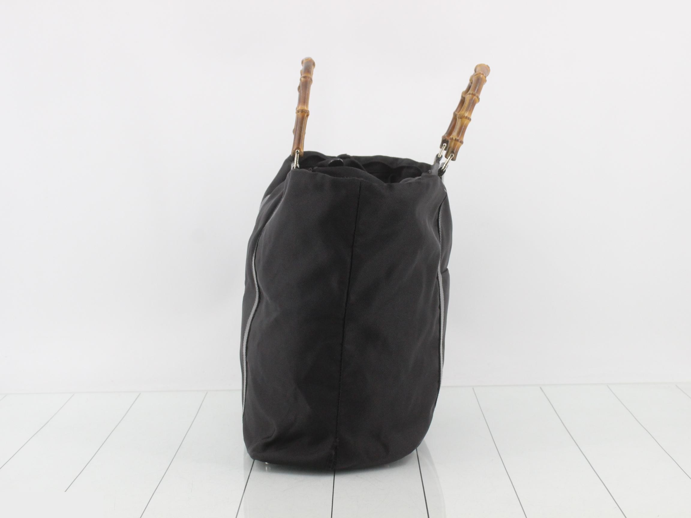 002 2354 0412 5 Bamboo Tote Bag Nylon Black — view 4