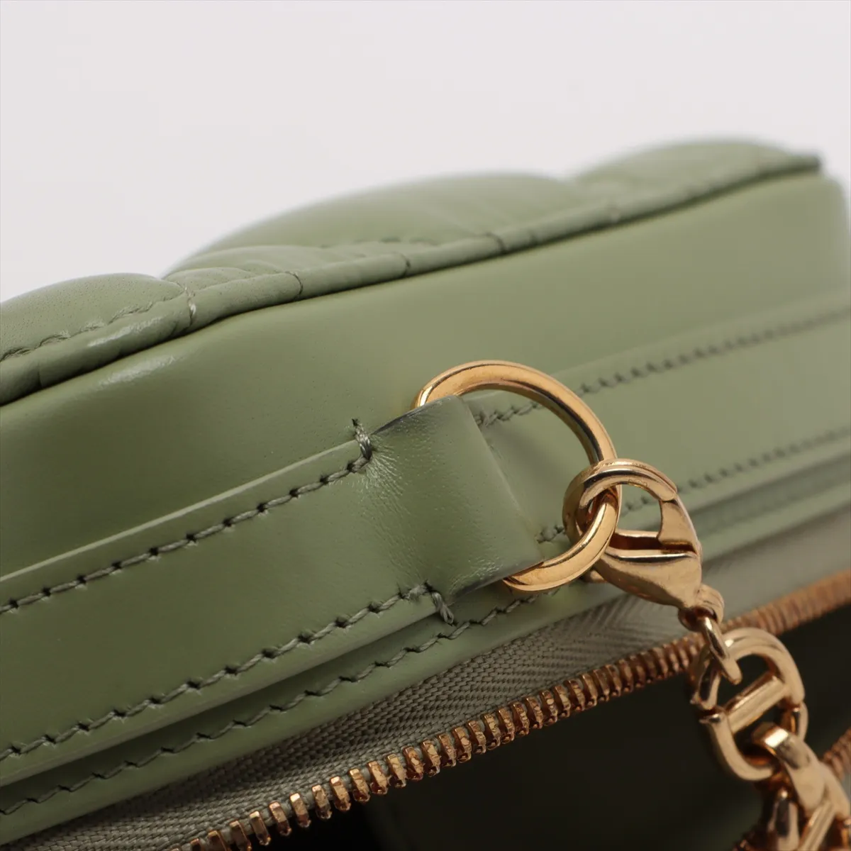Macrocanage Caro Box Bag Leather 2WAY Handbag Green — view 11