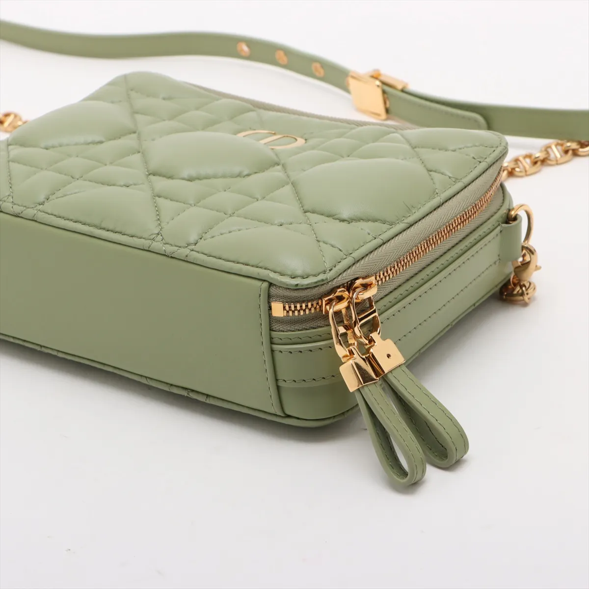 Macrocanage Caro Box Bag Leather 2WAY Handbag Green — view 3