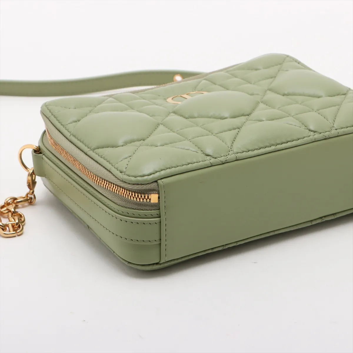 Macrocanage Caro Box Bag Leather 2WAY Handbag Green — view 4
