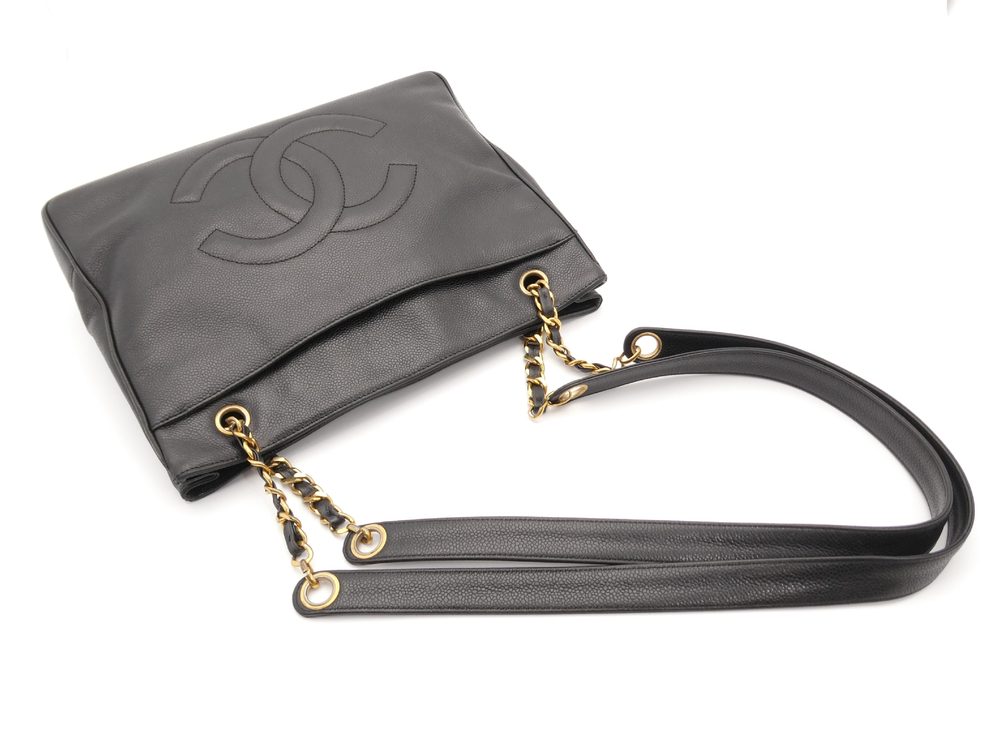 Large Coco Mark Caviar Skin Chain Shoulder Bag — view 6