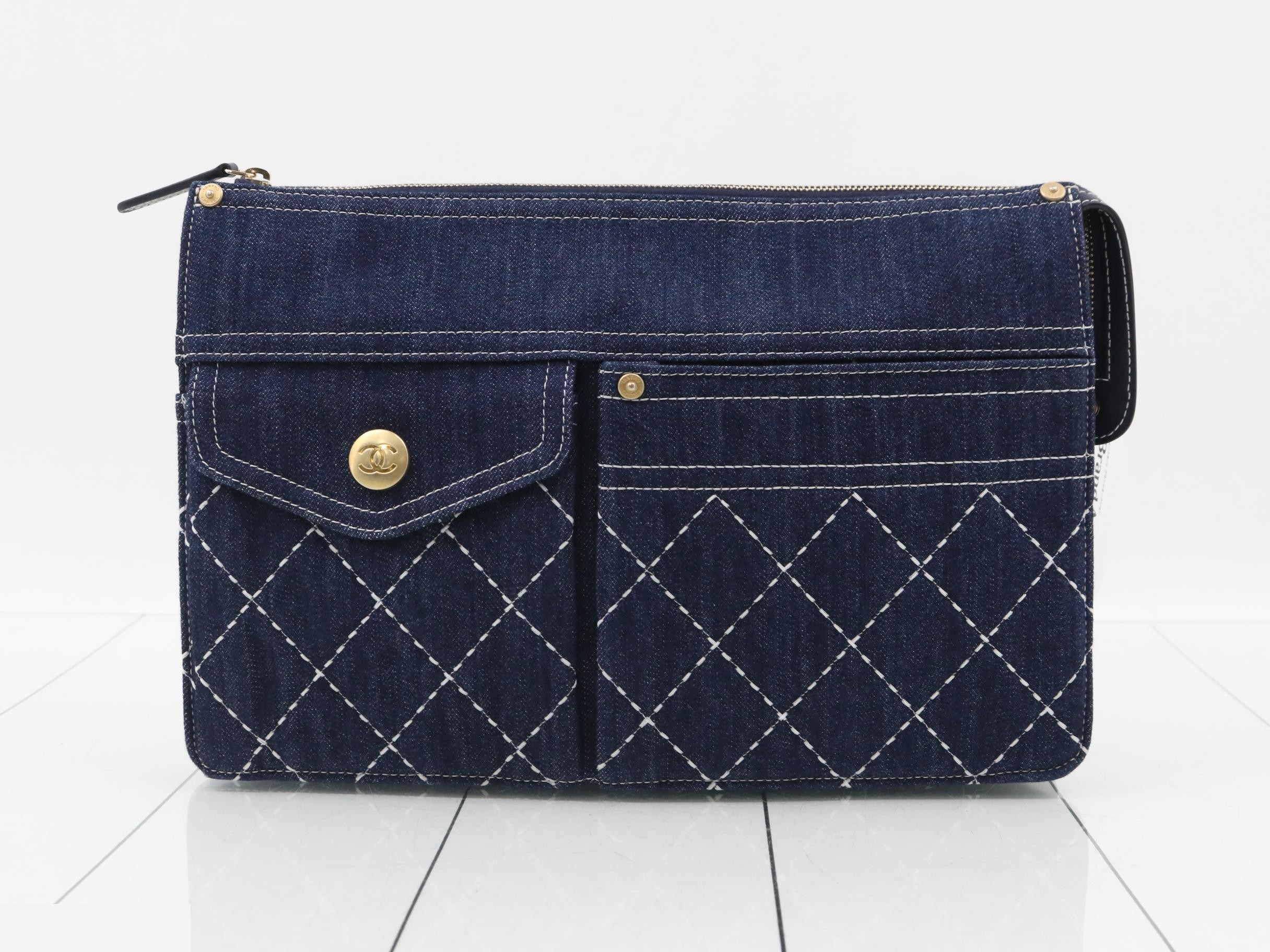 Denim clutch bag, second bag