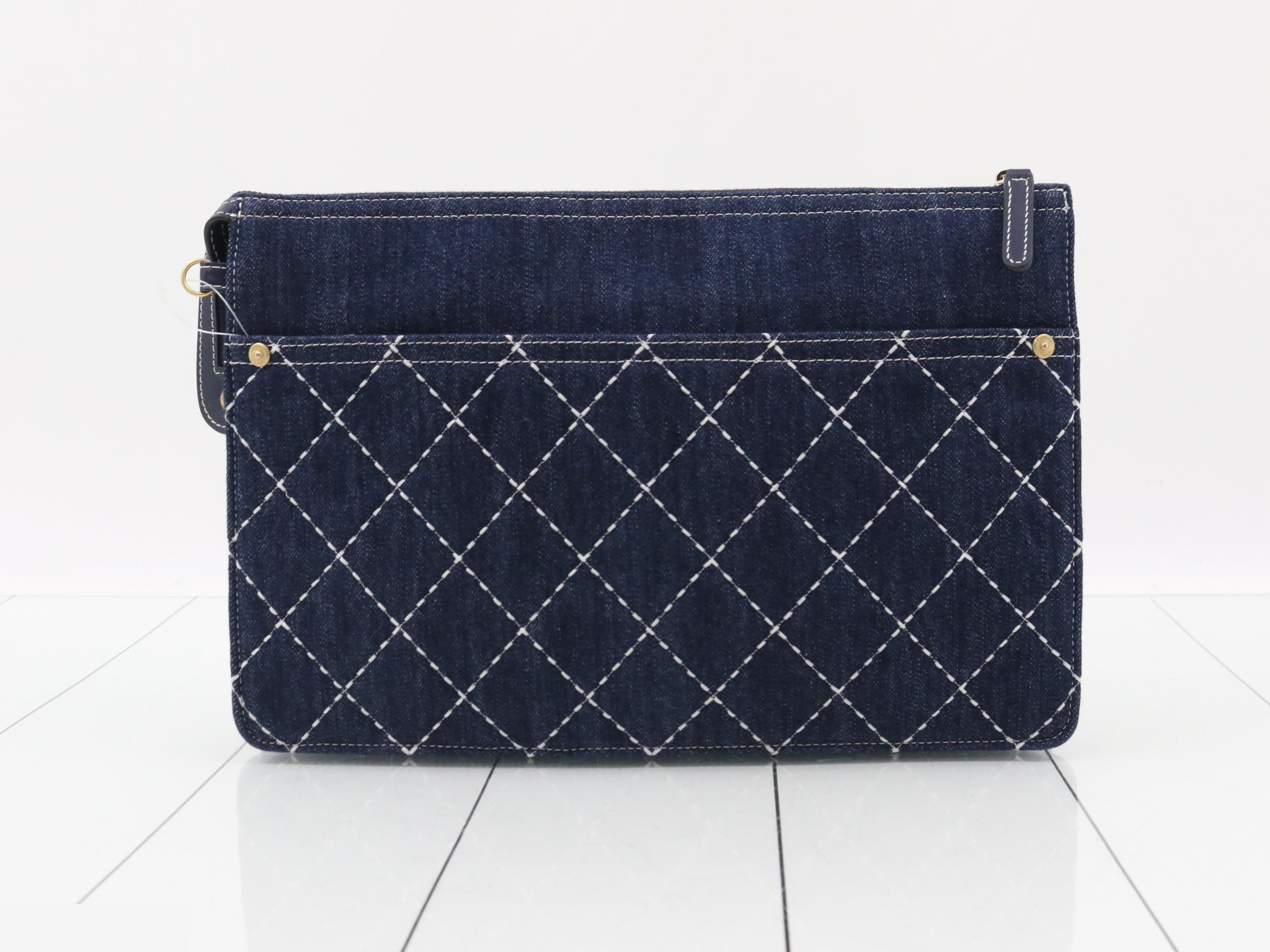Denim clutch bag, second bag — view 2