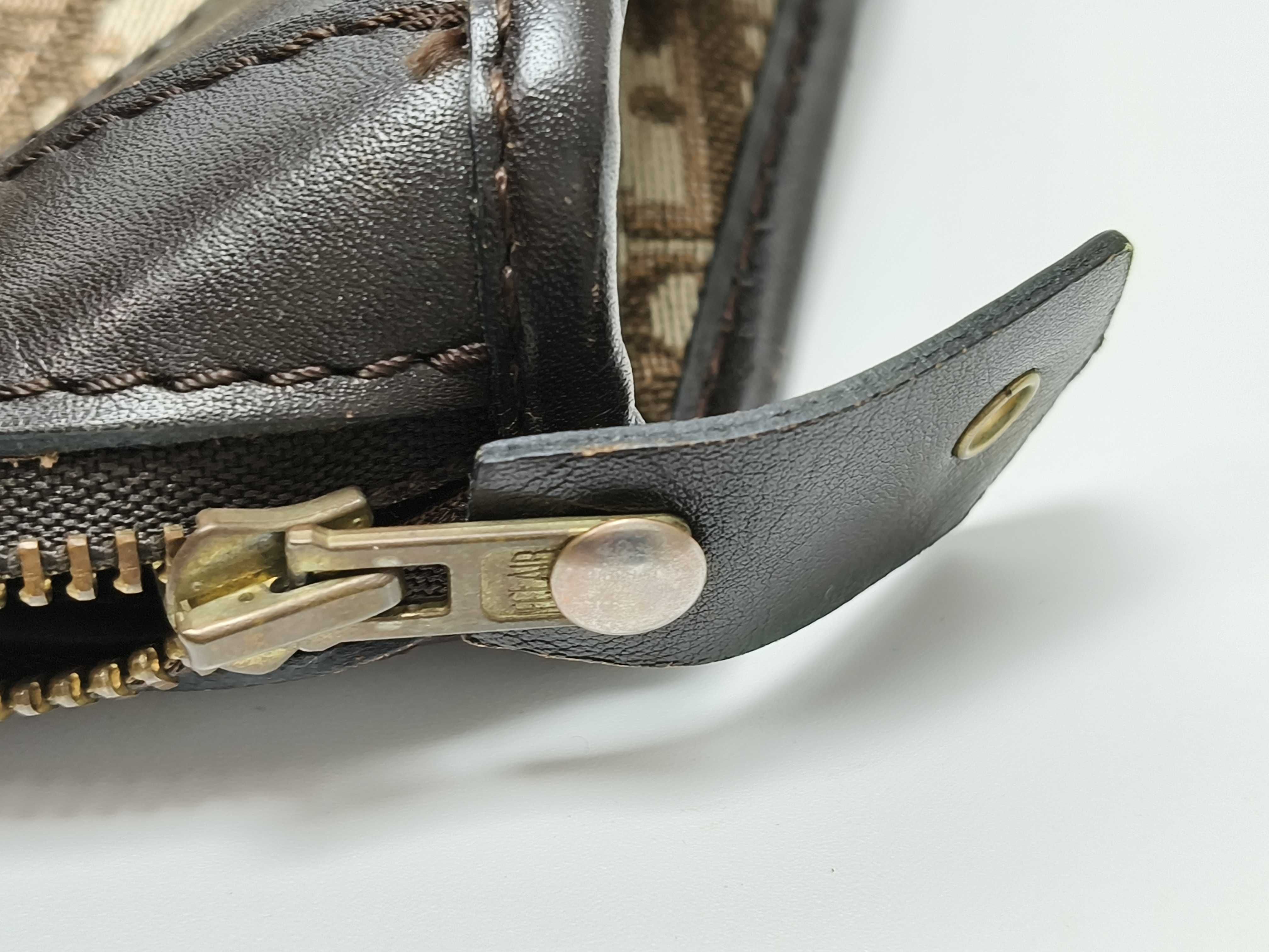 Trotter Dior Trotter Handbag Leather Canvas Brown Handbag — view 15