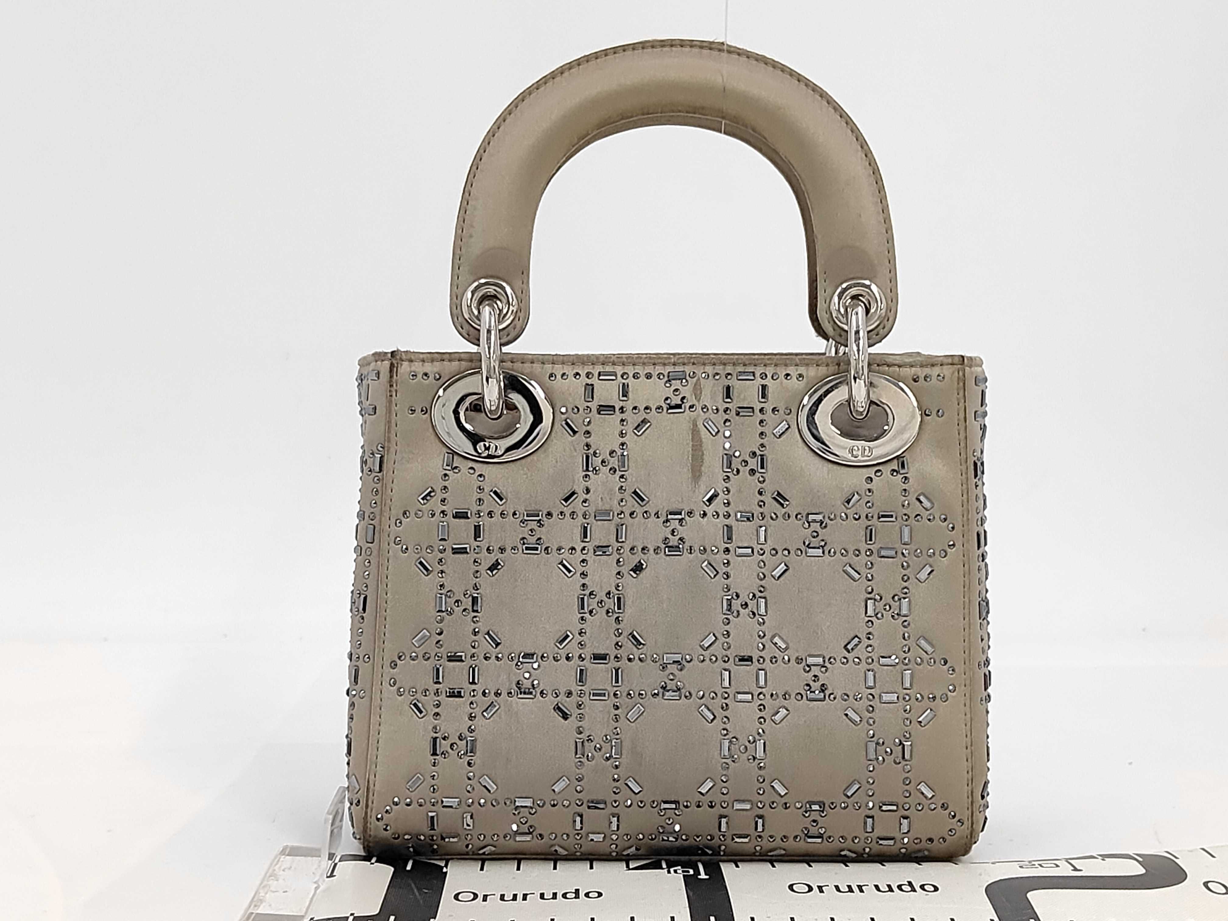 Elephant Gray Cannage Lady Dior Handbag — view 2
