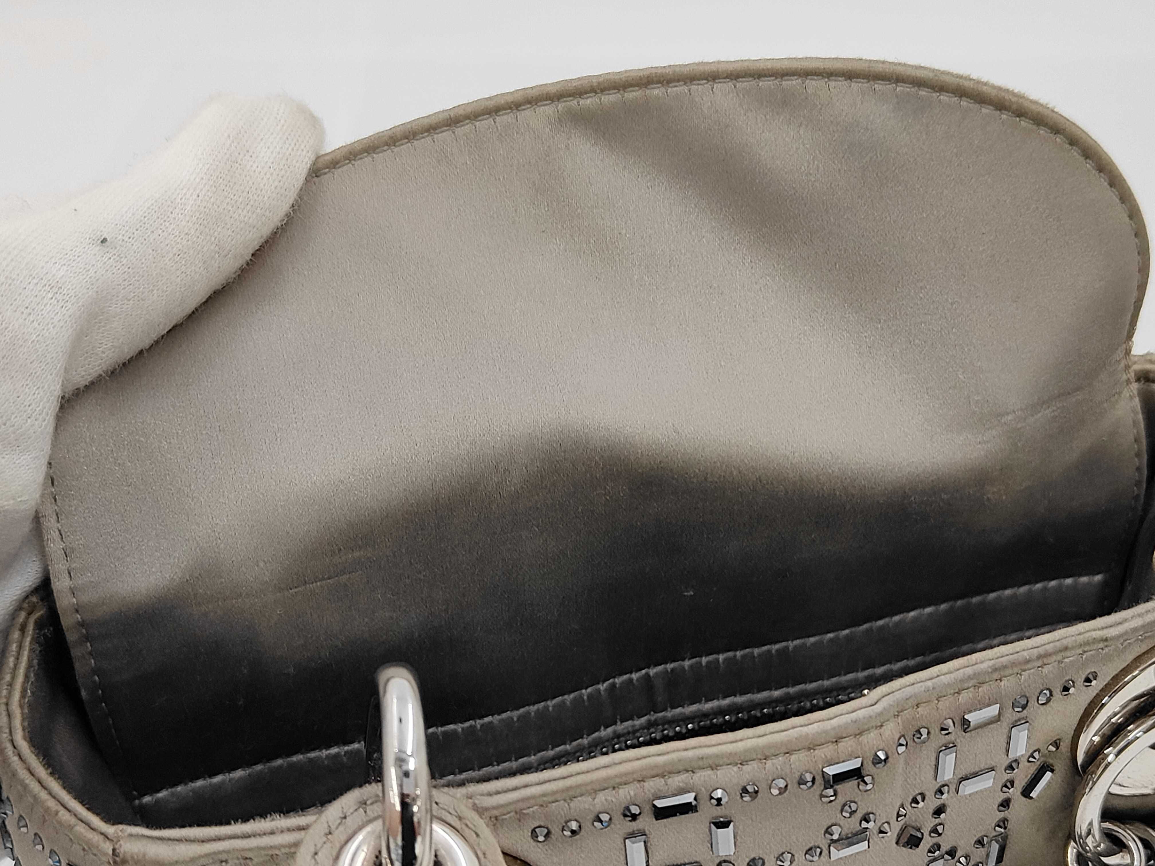 Elephant Gray Cannage Lady Dior Handbag — view 11