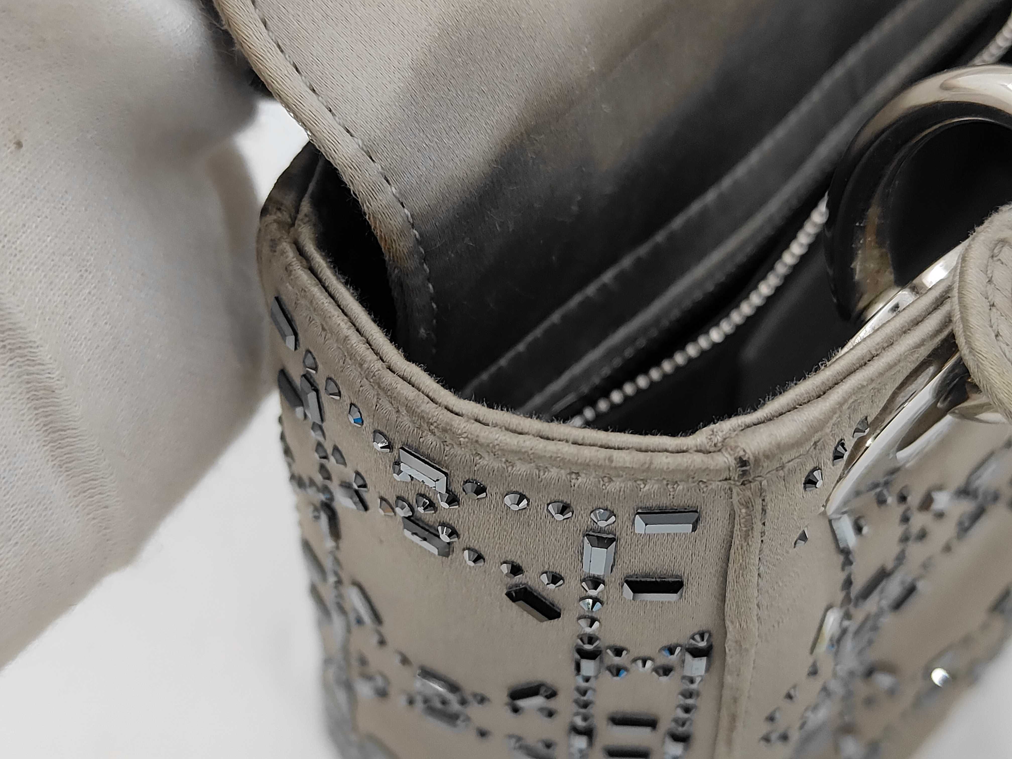 Elephant Gray Cannage Lady Dior Handbag — view 12