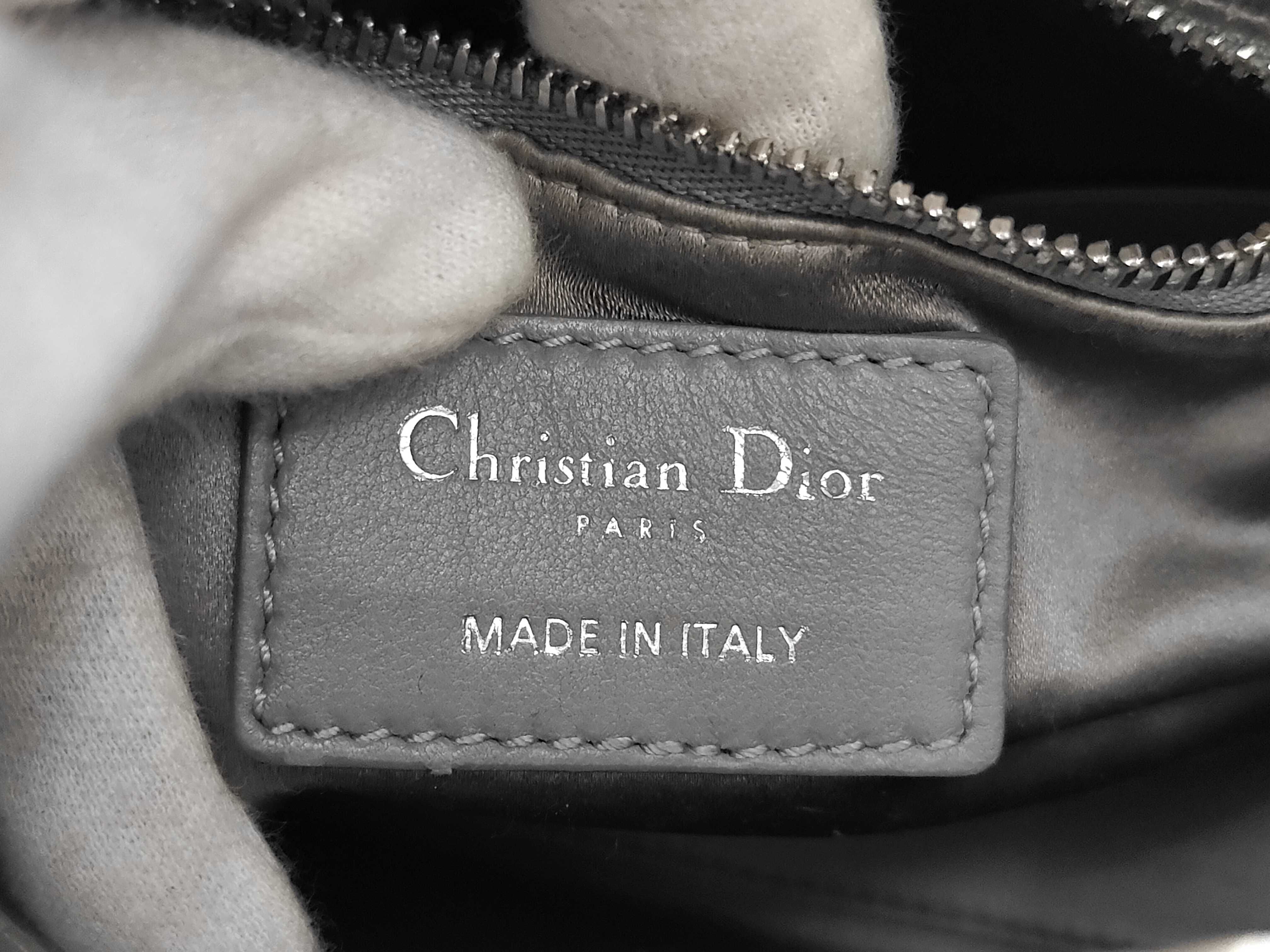 Elephant Gray Cannage Lady Dior Handbag — view 10