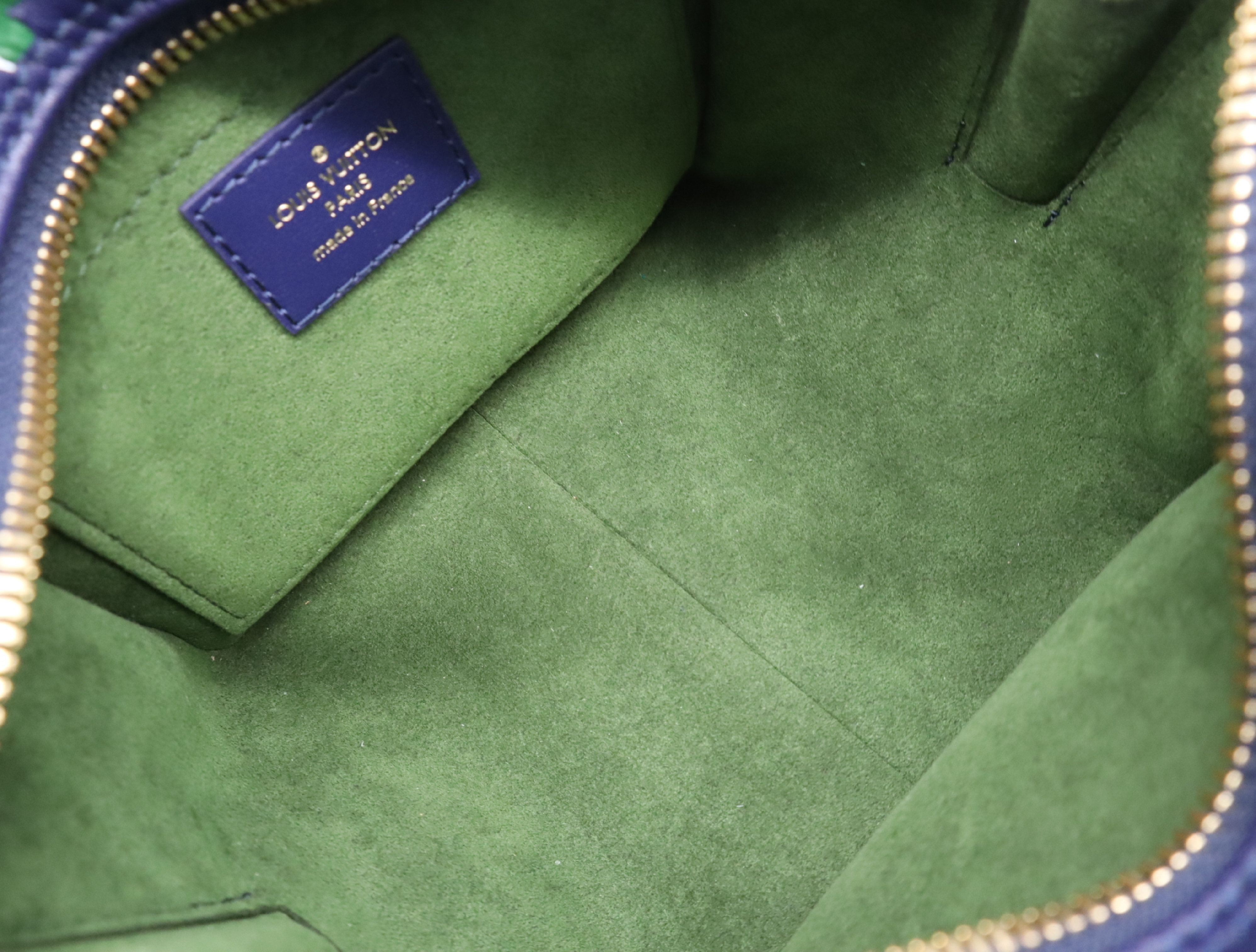 M23464 Monogram Square Bag, Blue/Green, with Chain Shoulder Strap and Dust Bag. — view 12