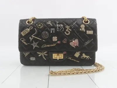 2.55 Matelassé Leather Double Flap Double Chain Shoulder Bag