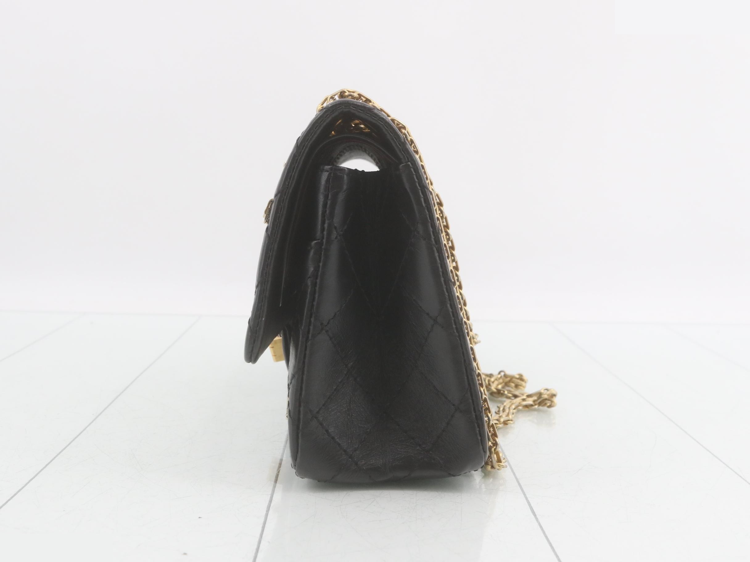 2.55 Matelassé Leather Double Flap Double Chain Shoulder Bag — view 3