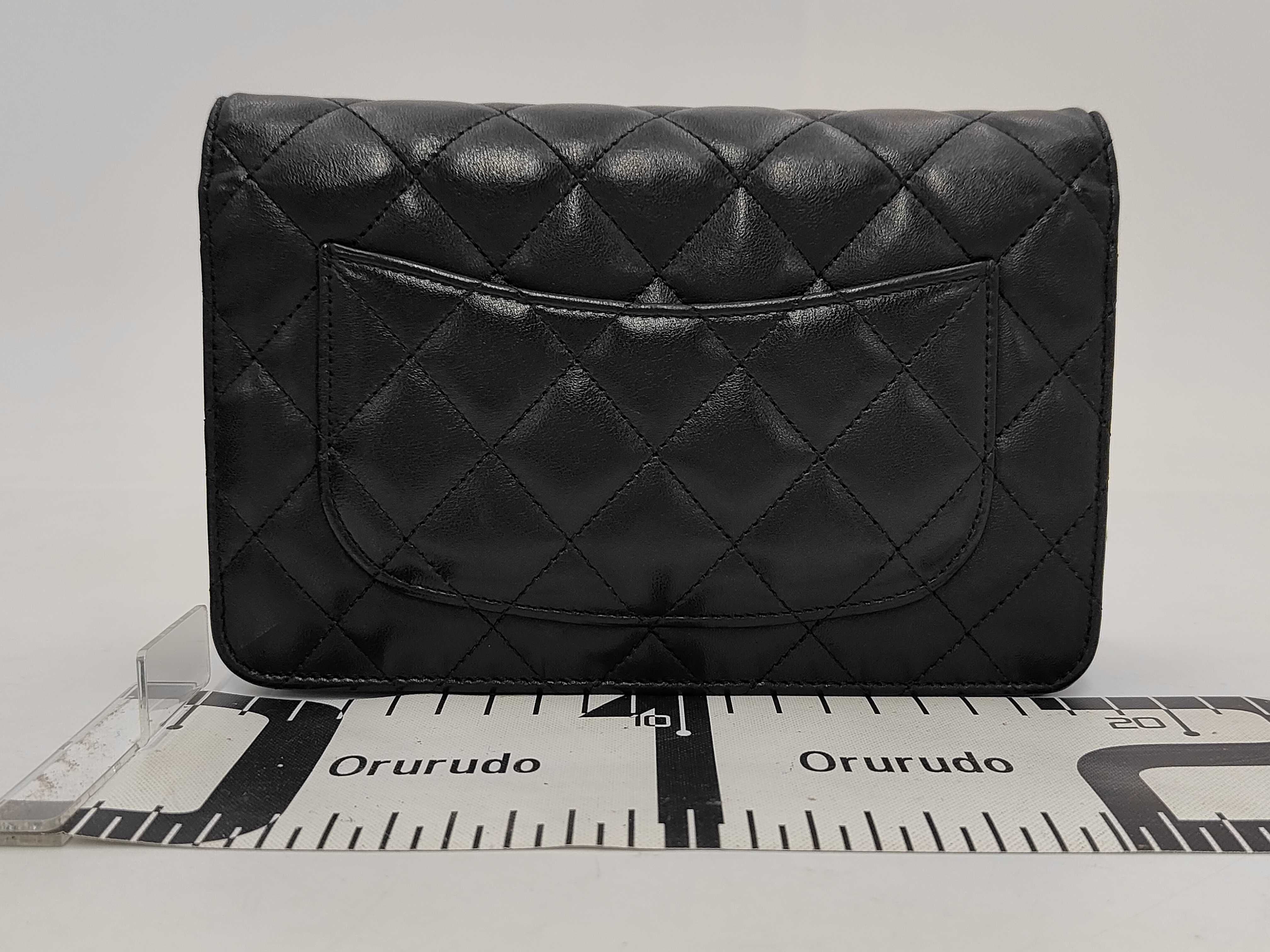 Lambskin Matelassé Chain Wallet, Black, Silver Hardware, Shoulder Bag — view 2