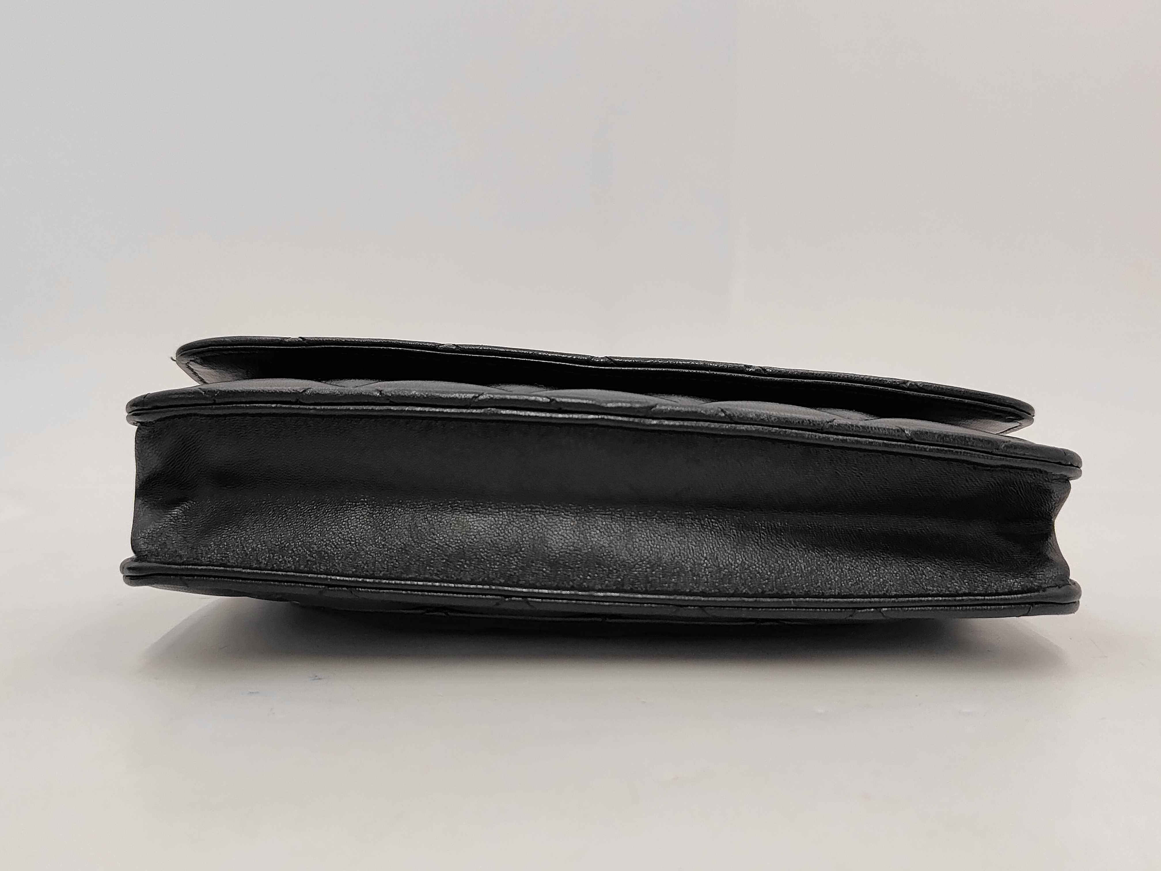 Lambskin Matelassé Chain Wallet, Black, Silver Hardware, Shoulder Bag — view 3