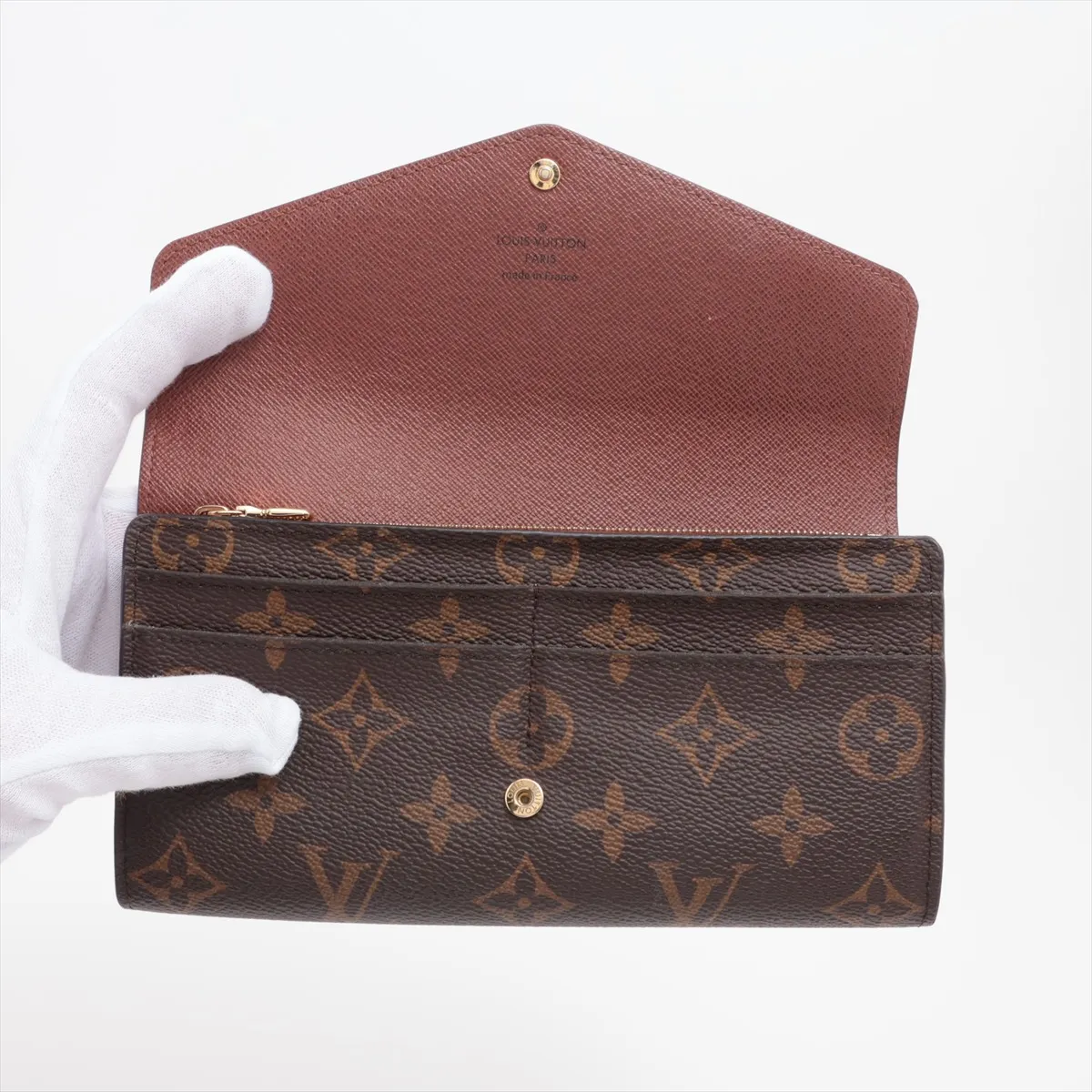 Monogram Portefeuille Sara M60531 Brown Long Wallet RFID Reactive — view 3