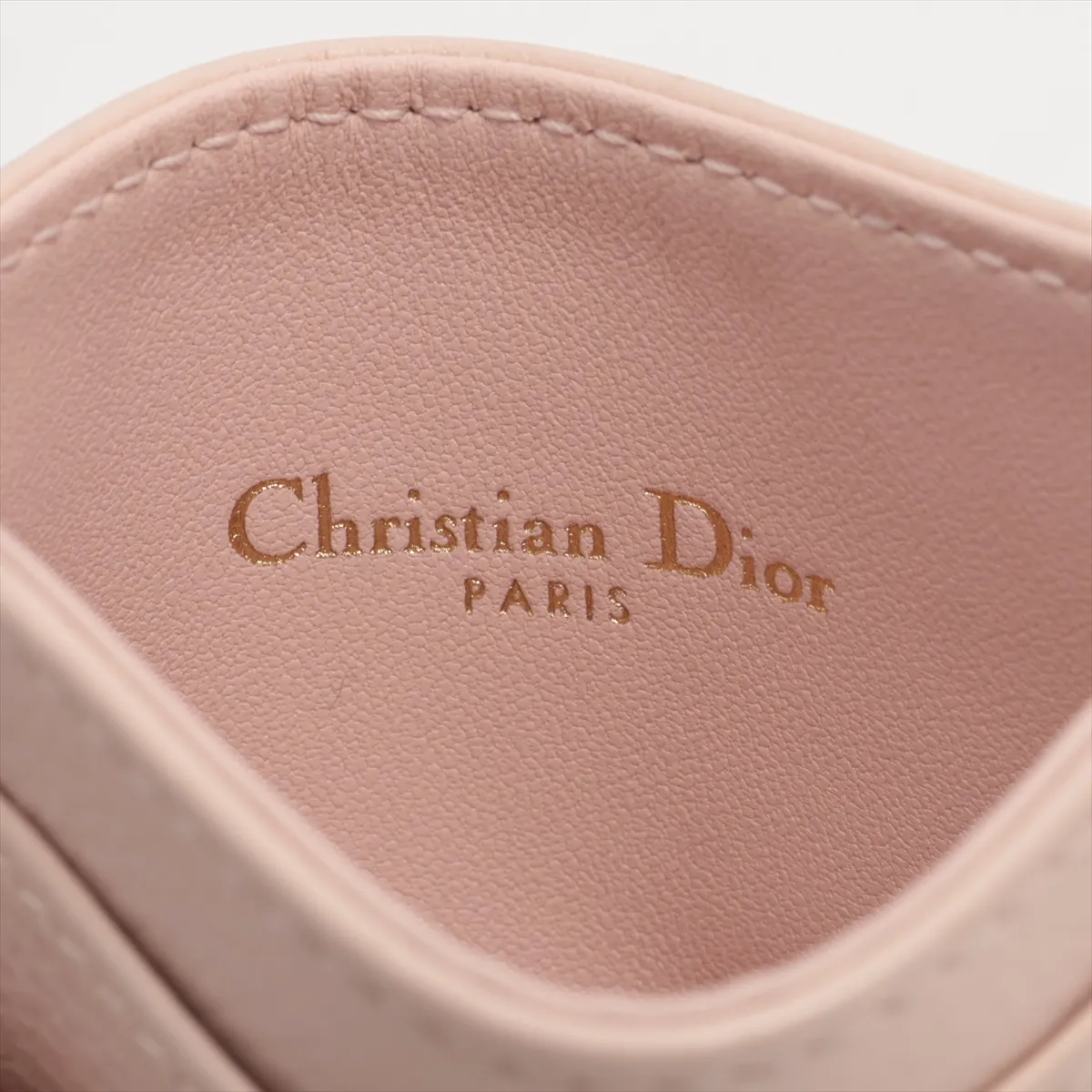 Diorcaro leather card case beige — view 4