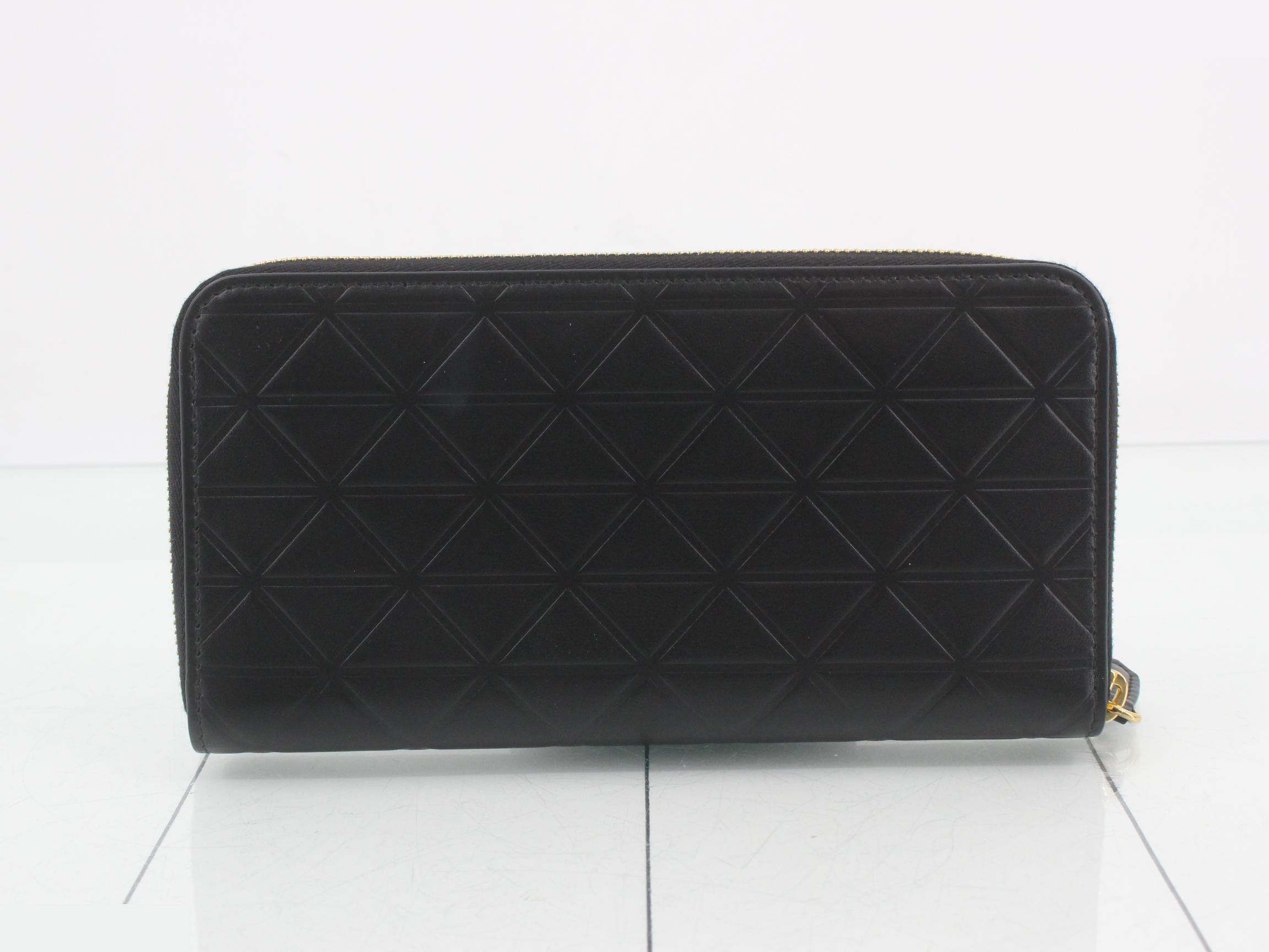 Round zipper long wallet, unused, black. — view 2