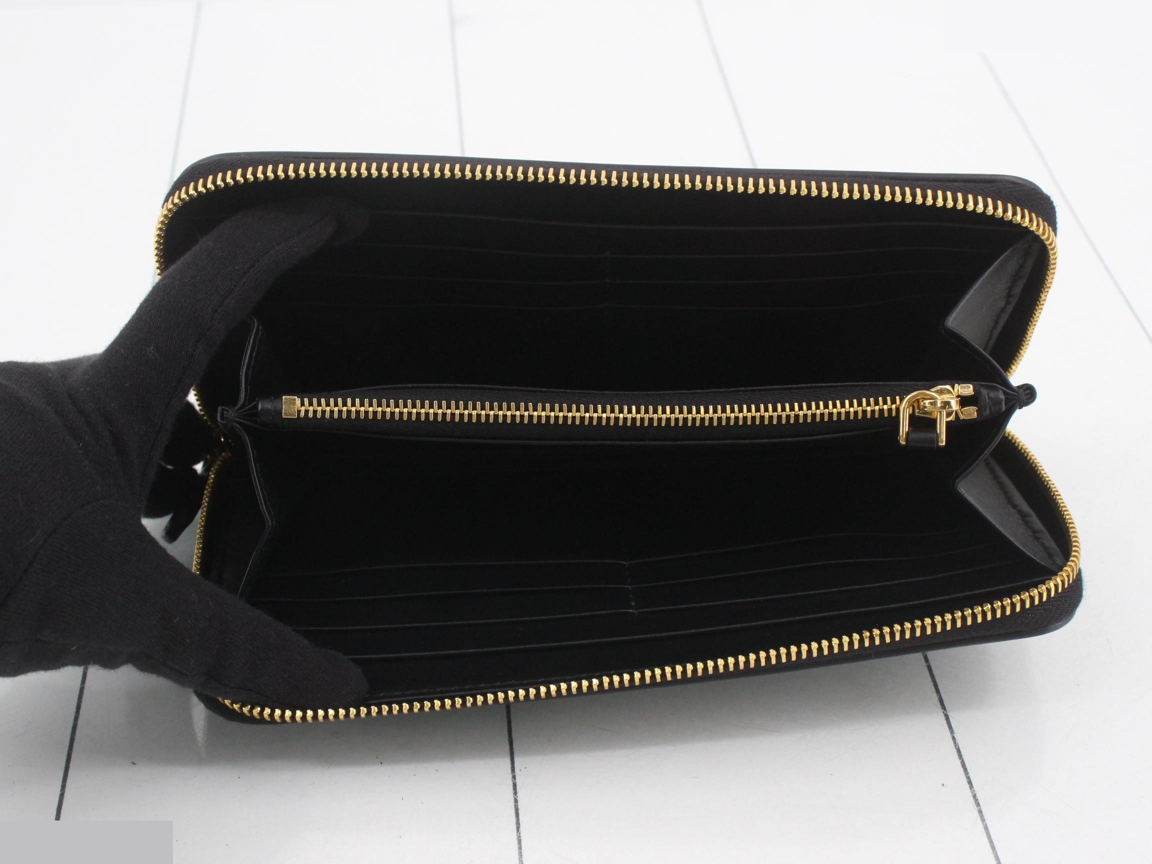 Round zipper long wallet, unused, black. — view 4