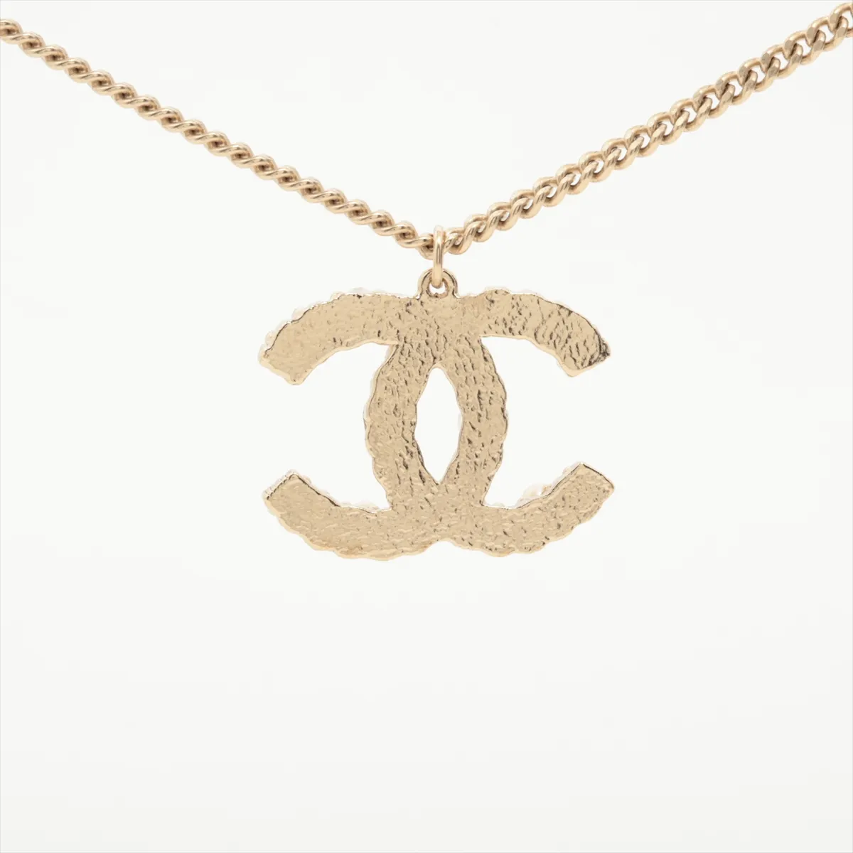 Coco Mark A11C Necklace, GP x Faux Pearl, Gold. Shows signs of wear, — view 2