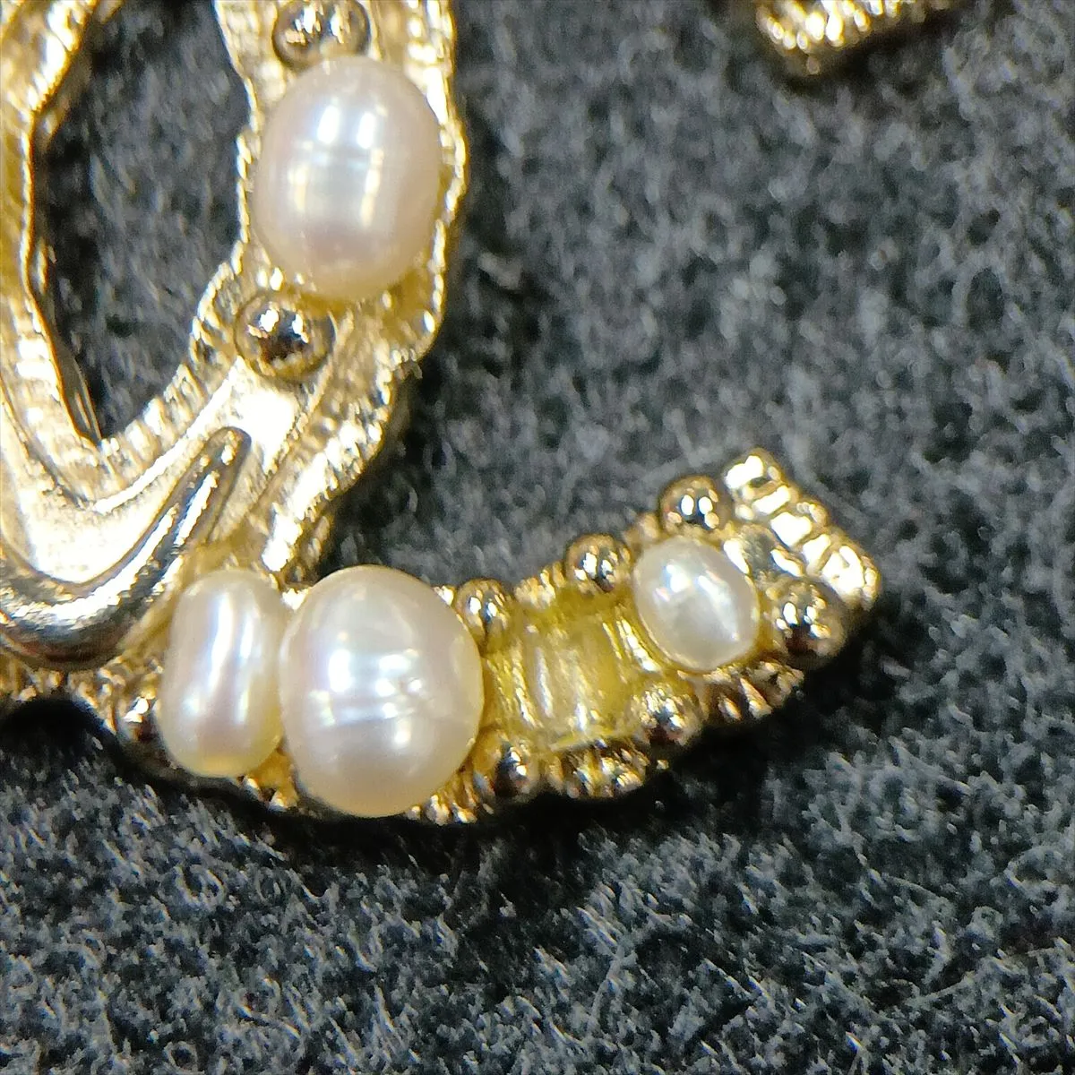 Coco Mark A11C Necklace, GP x Faux Pearl, Gold. Shows signs of wear, — view 6