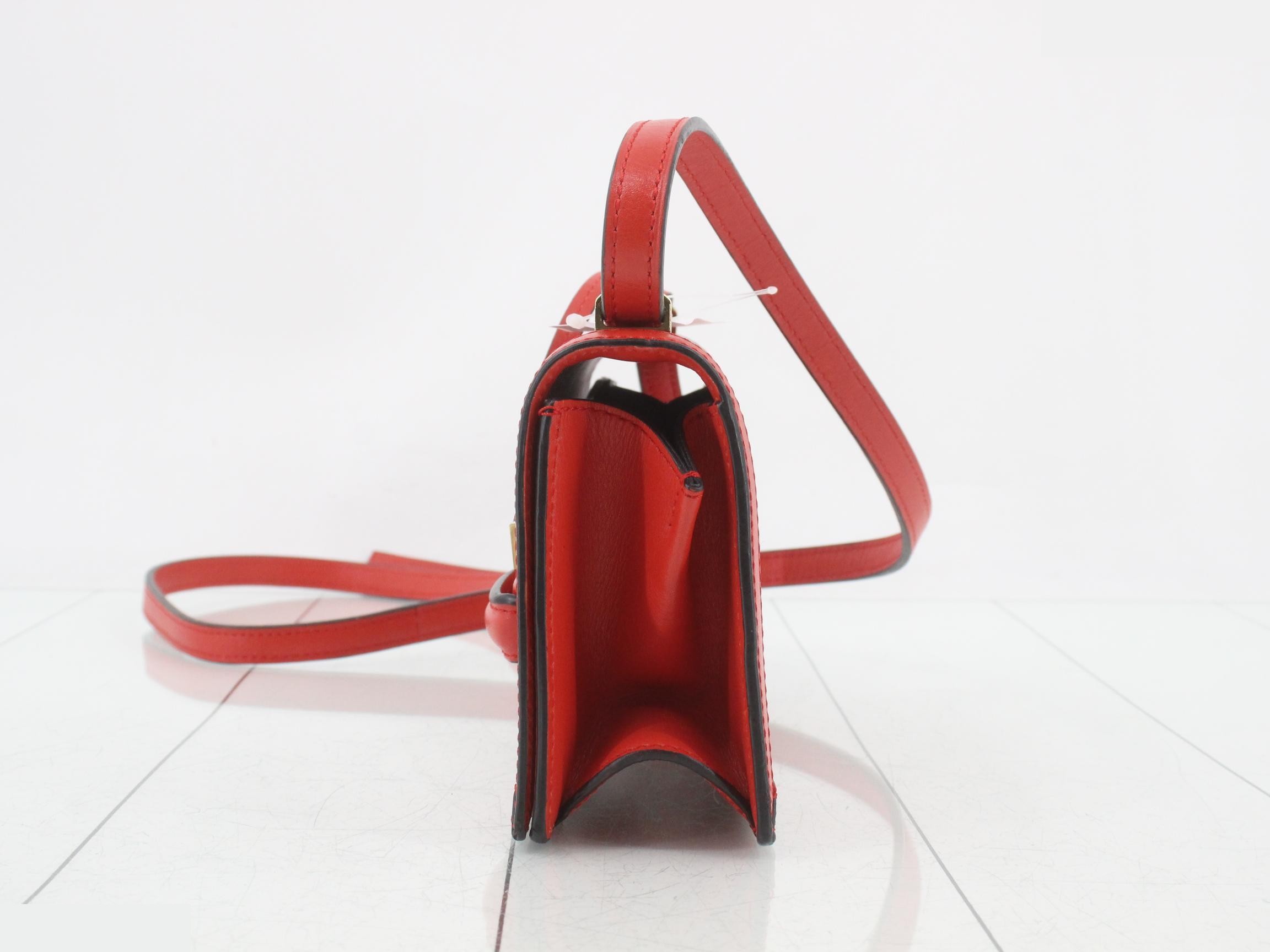 Barcelona Shoulder Bag, Red Leather — view 3