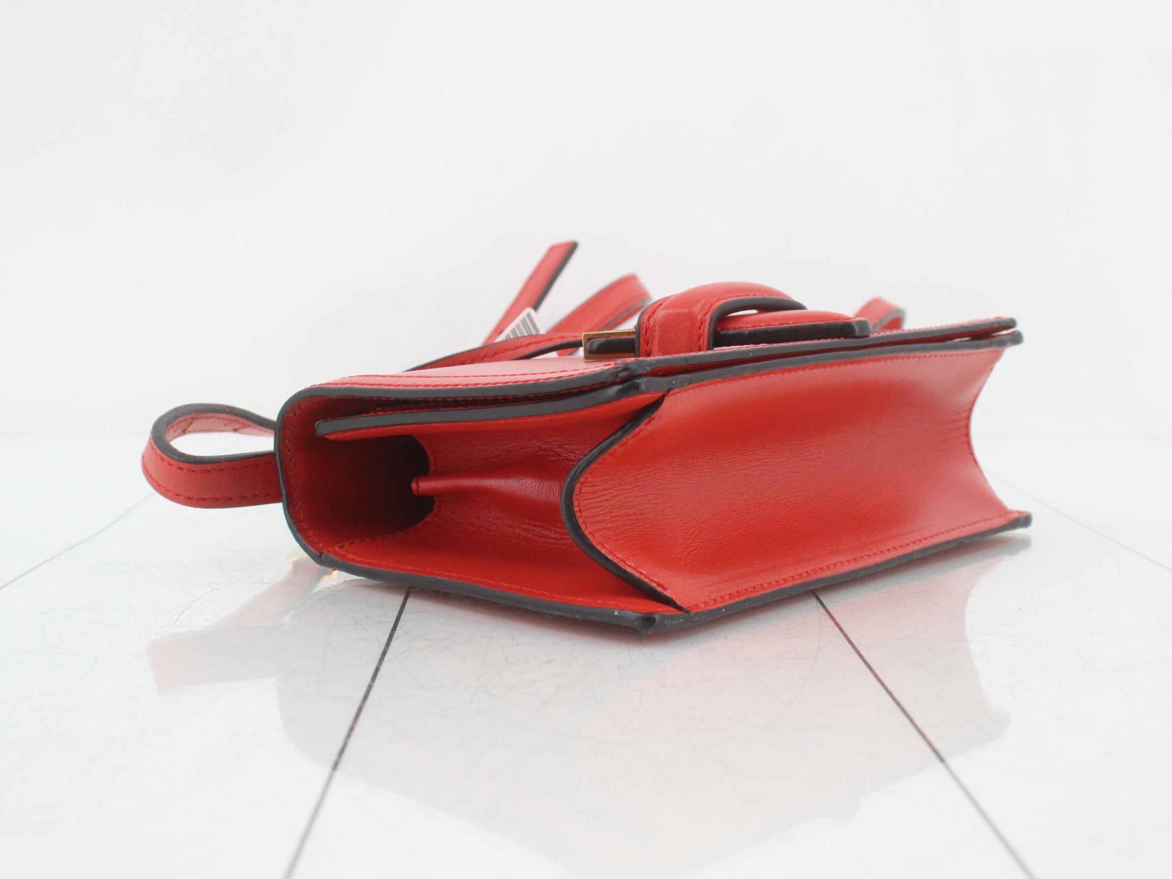 Barcelona Shoulder Bag, Red Leather — view 5