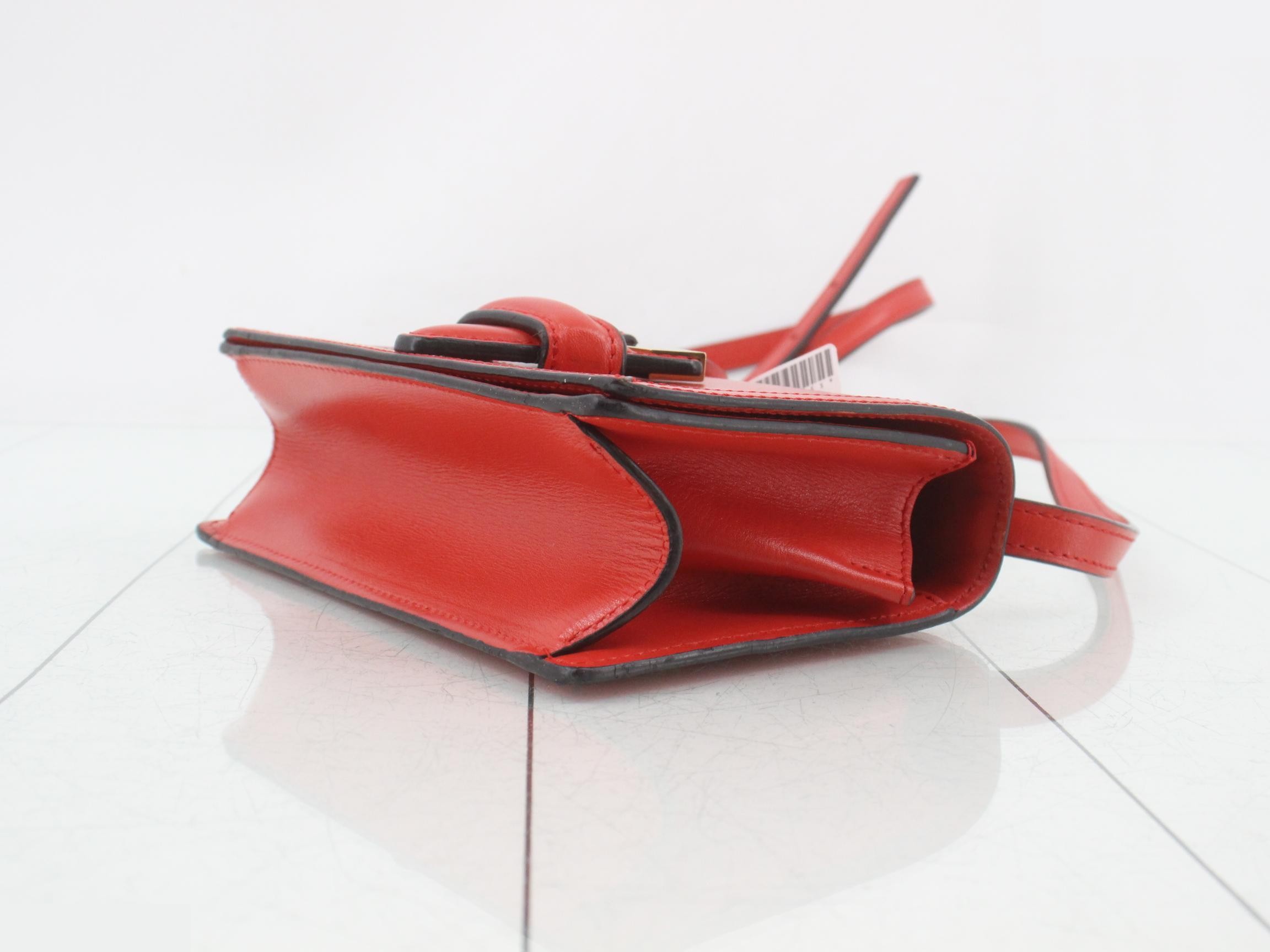 Barcelona Shoulder Bag, Red Leather — view 6